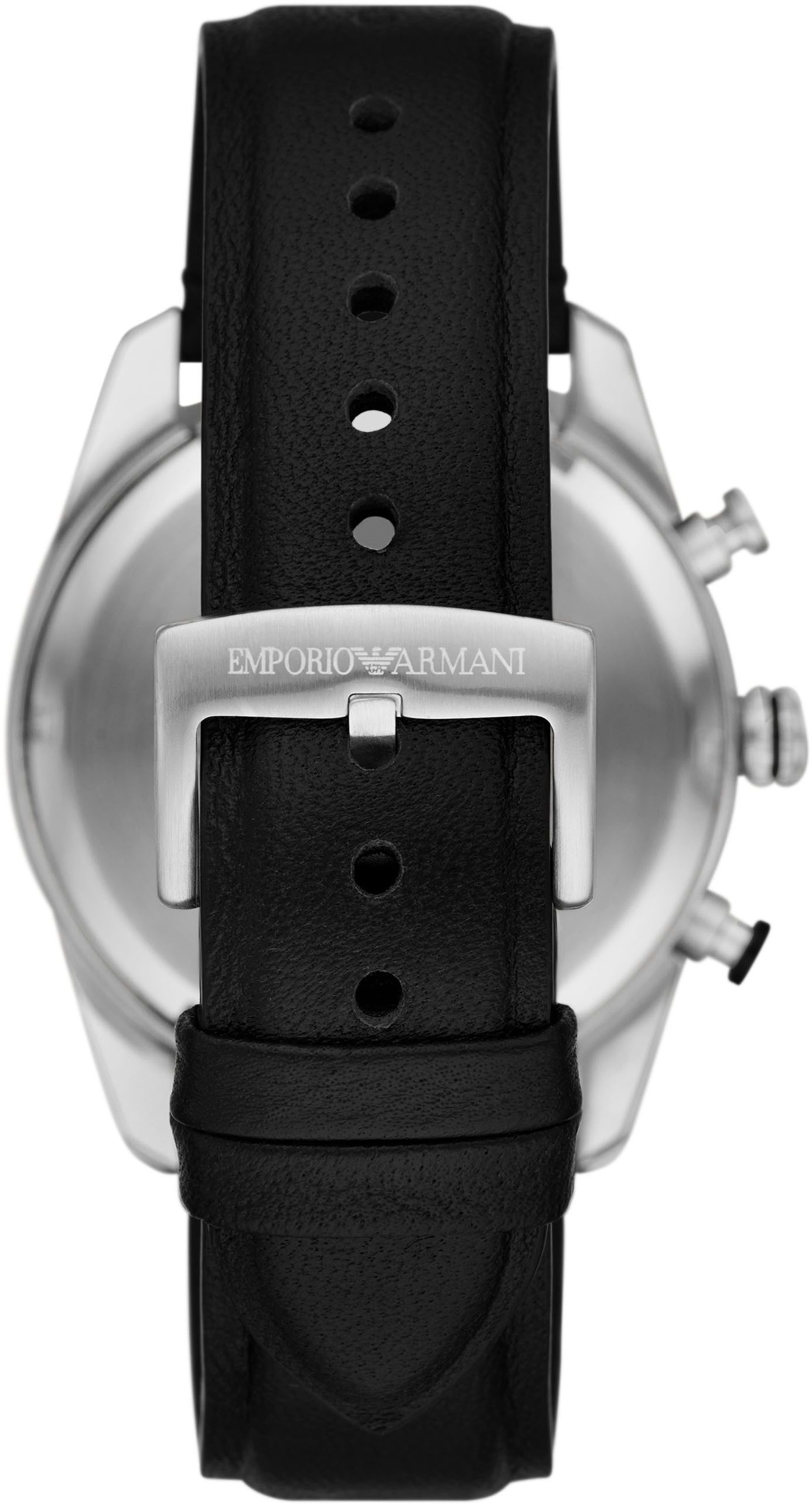 Emporio Armani Chronograph AR11635, Quarzuhr, Armbanduhr, Herrenuhr, Lederarmband, analog, Tag