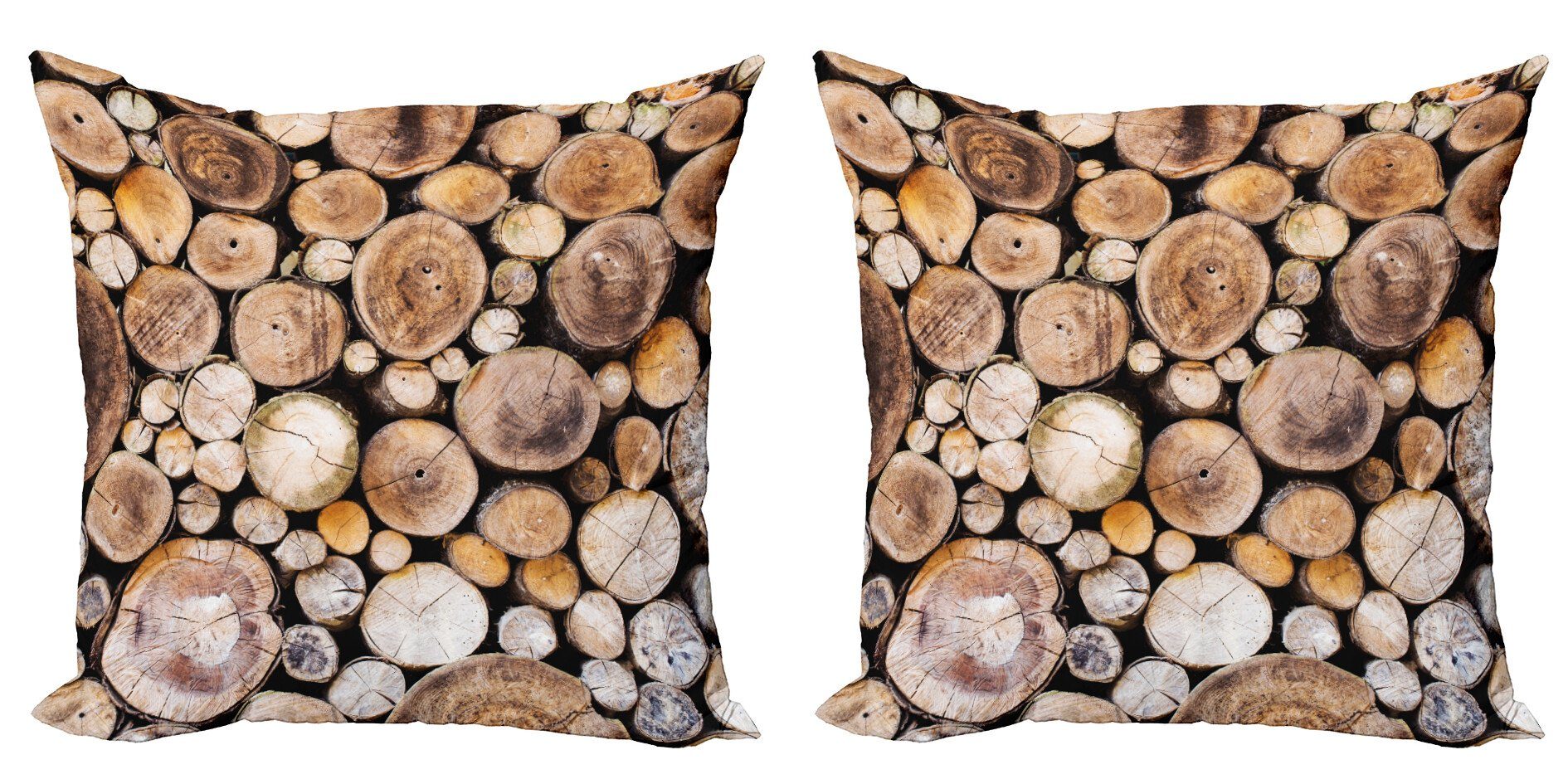 Abakuhaus Подушкиbezüge Modern Accent Doppelseitiger Digitaldruck, (2 Stück), Rustikal Holzscheite Eiche