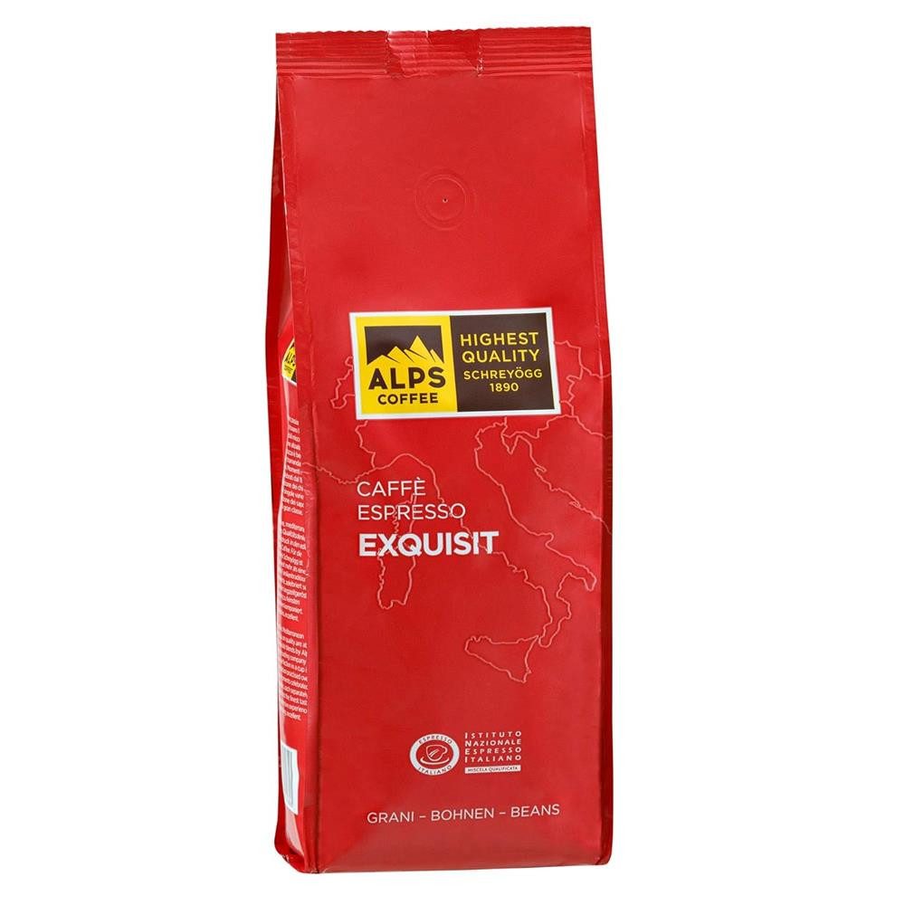 Alps Coffee Kaffee Caffé Espresso Exquisit 1kg Kaffeebohnen Arabica, 10 x 1000 g, kräftig und aromatisch