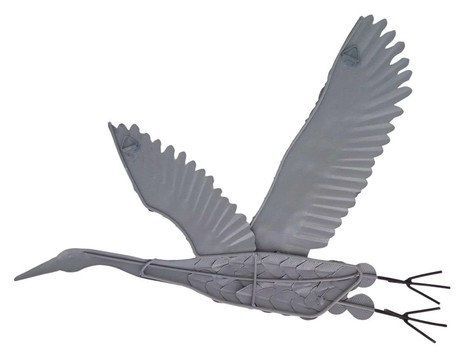 3PAGEN Dekobaum Kranich aus Metall Wandbild Wanddeko Dekofigur Gartendeko Gartenfigur