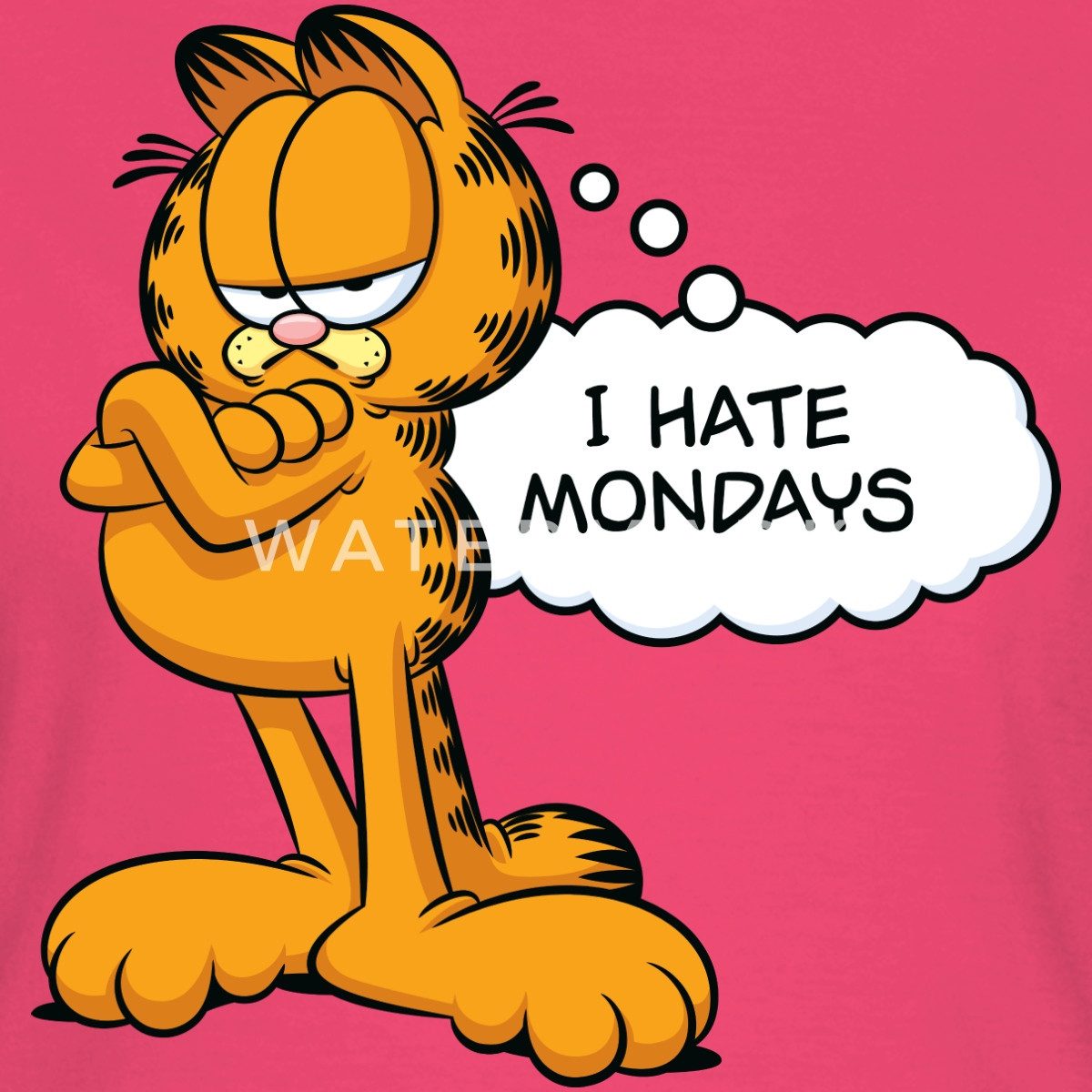 Spreadshirt T-Shirt Garfield Ich Hasse Montage Mondays Montag Frauen T-Shirt (1-tlg) Slim Fit, fällt klein aus