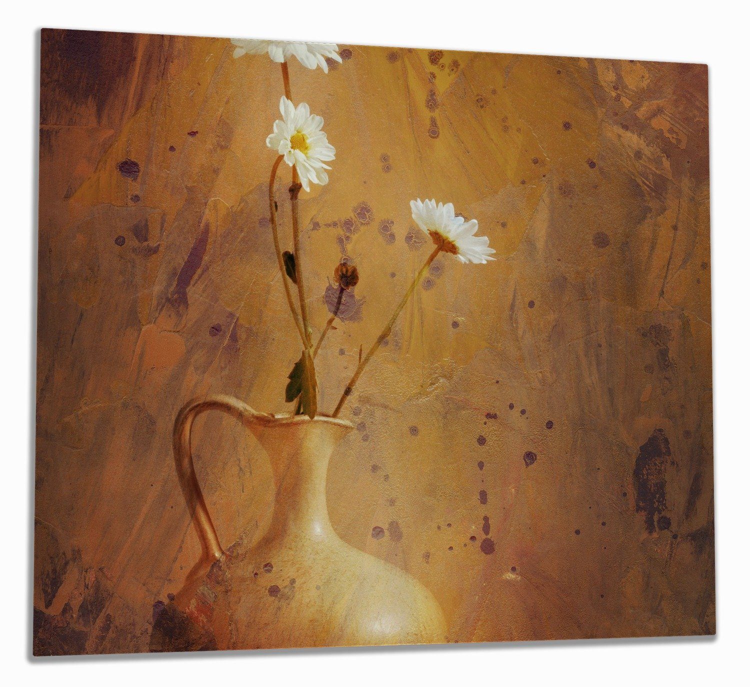 Wallario tlg., 1 Herd-Abdeckplatte Blumen, inkl. (Glasplatte, Antike mit Vase Noppen), ESG-Sicherheitsglas, verschiedene Größen 5mm