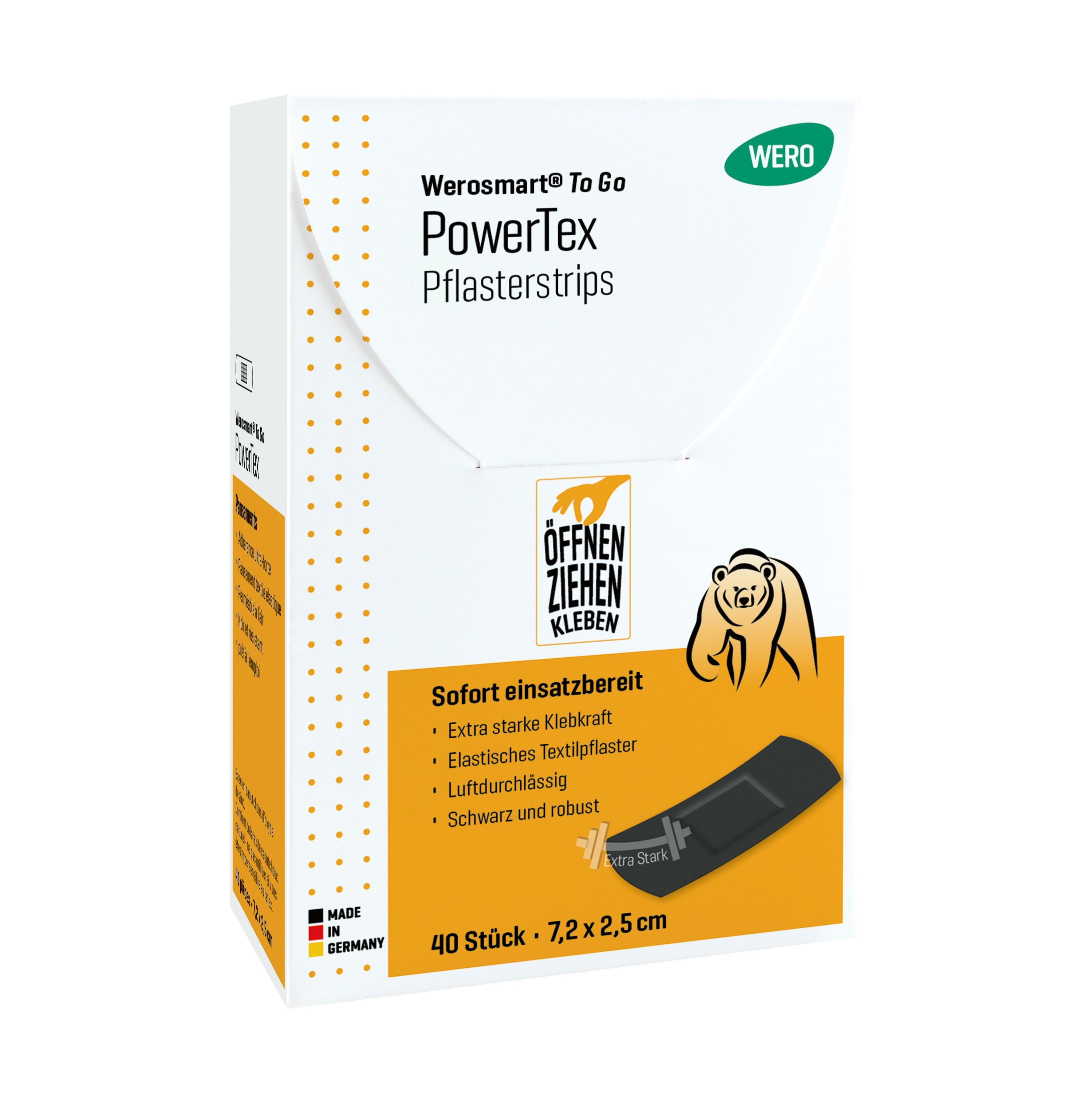 Werosmart® Wundpflaster Werosmart® To Go PowerTex Sofortpflaster (Pflasterstrips, 40 St)