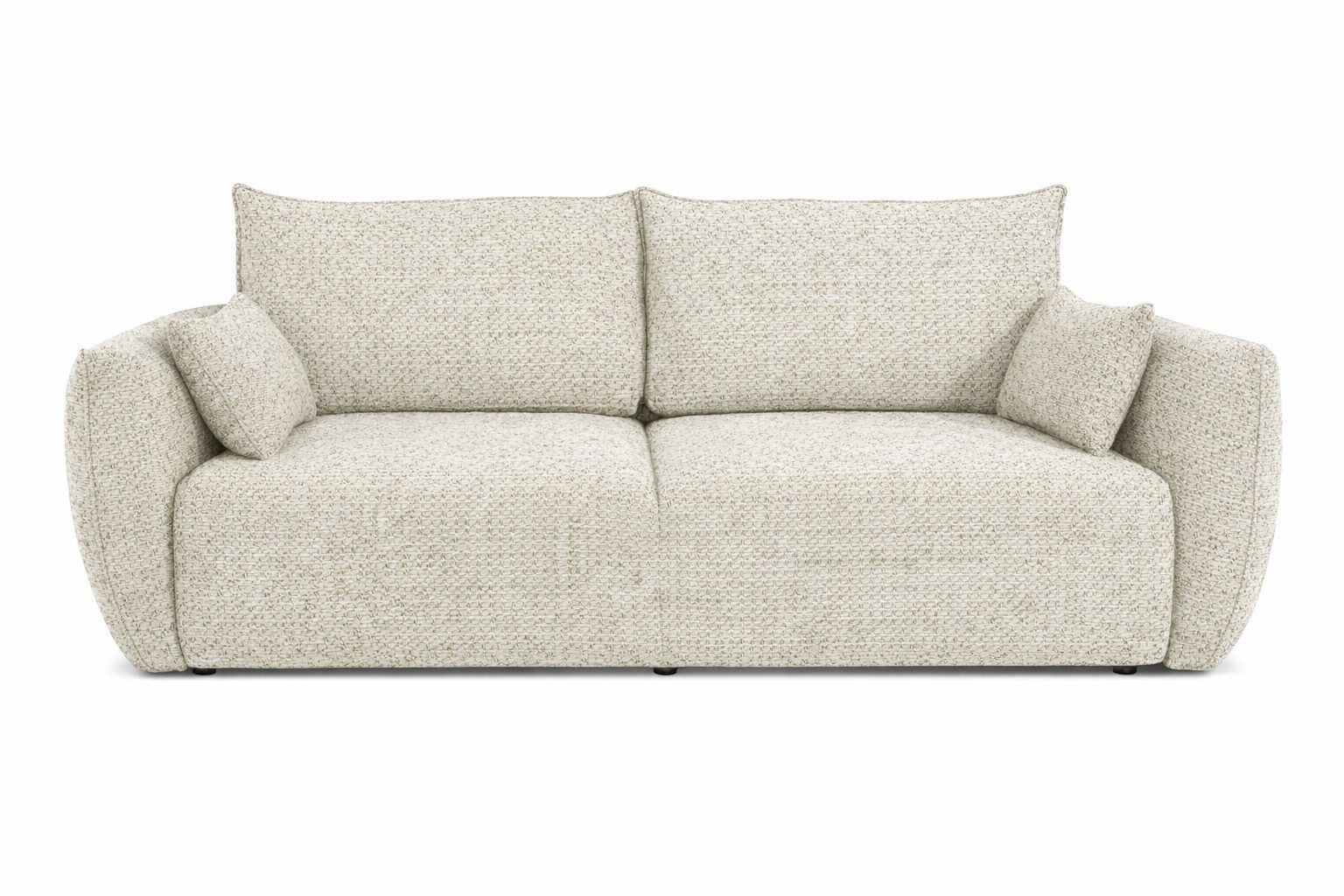Kaiser Möbel Schlafsofa Sofa mit Schlaffunktion und Bettkasten, Chenille-Stoff Artico, Zephira, Einzelsofa, Integrierter Bettkasten aus weißer Möbelplatte