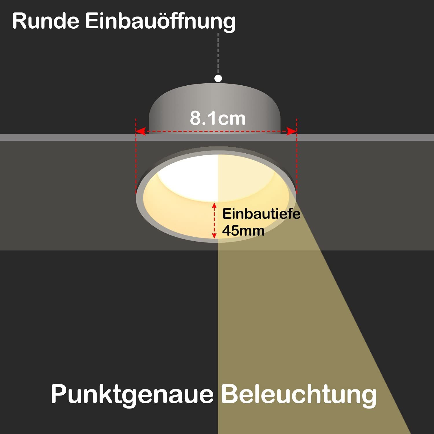5er Set Led Einbaustrahler Ip44 Neutralweiß Für Feuchträume_voghion.com