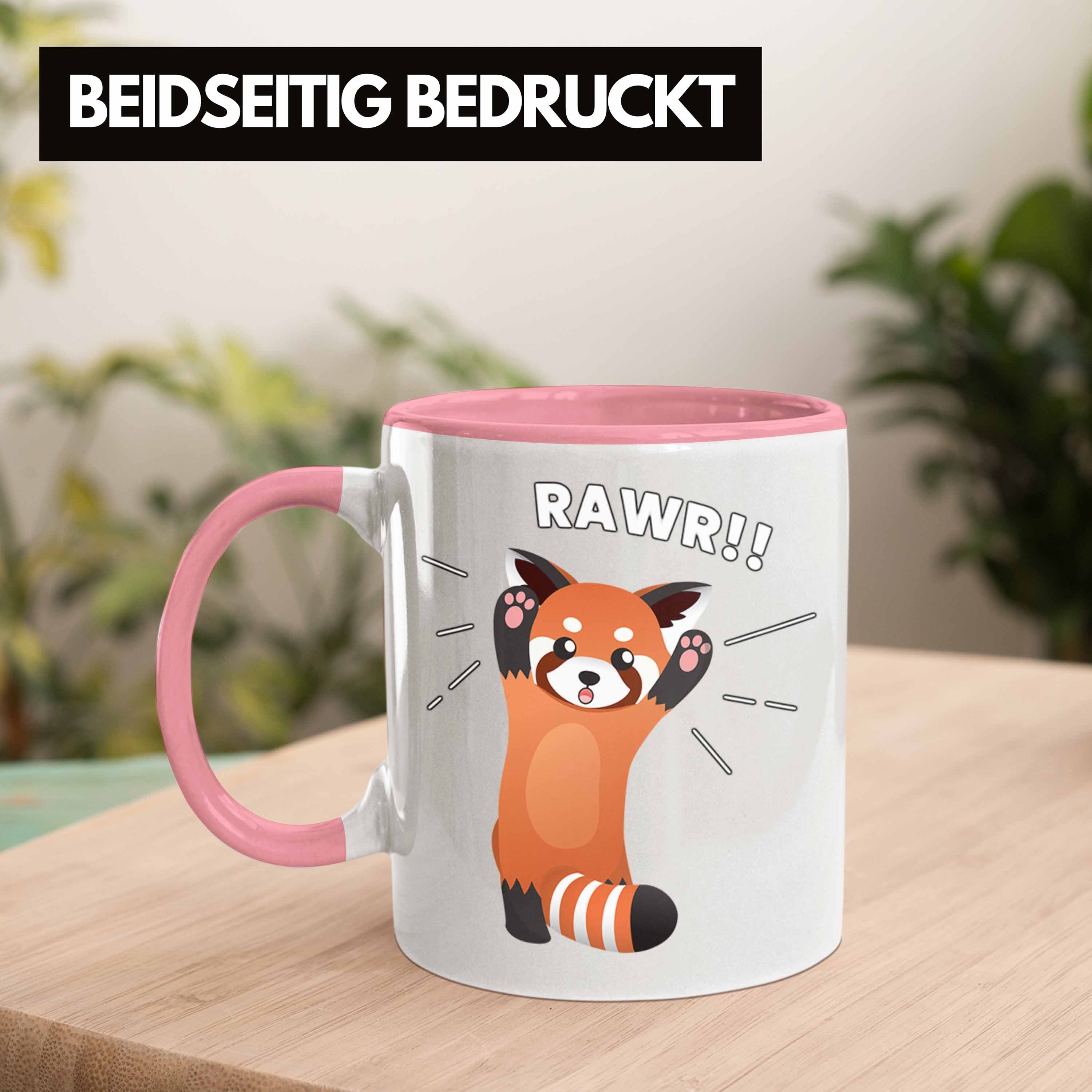 Jungs Panda Trendation Rawr Trendation Tasse - Tasse für Rosa Roter Kinder Geschenkidee Grafik Lustige Mädchen