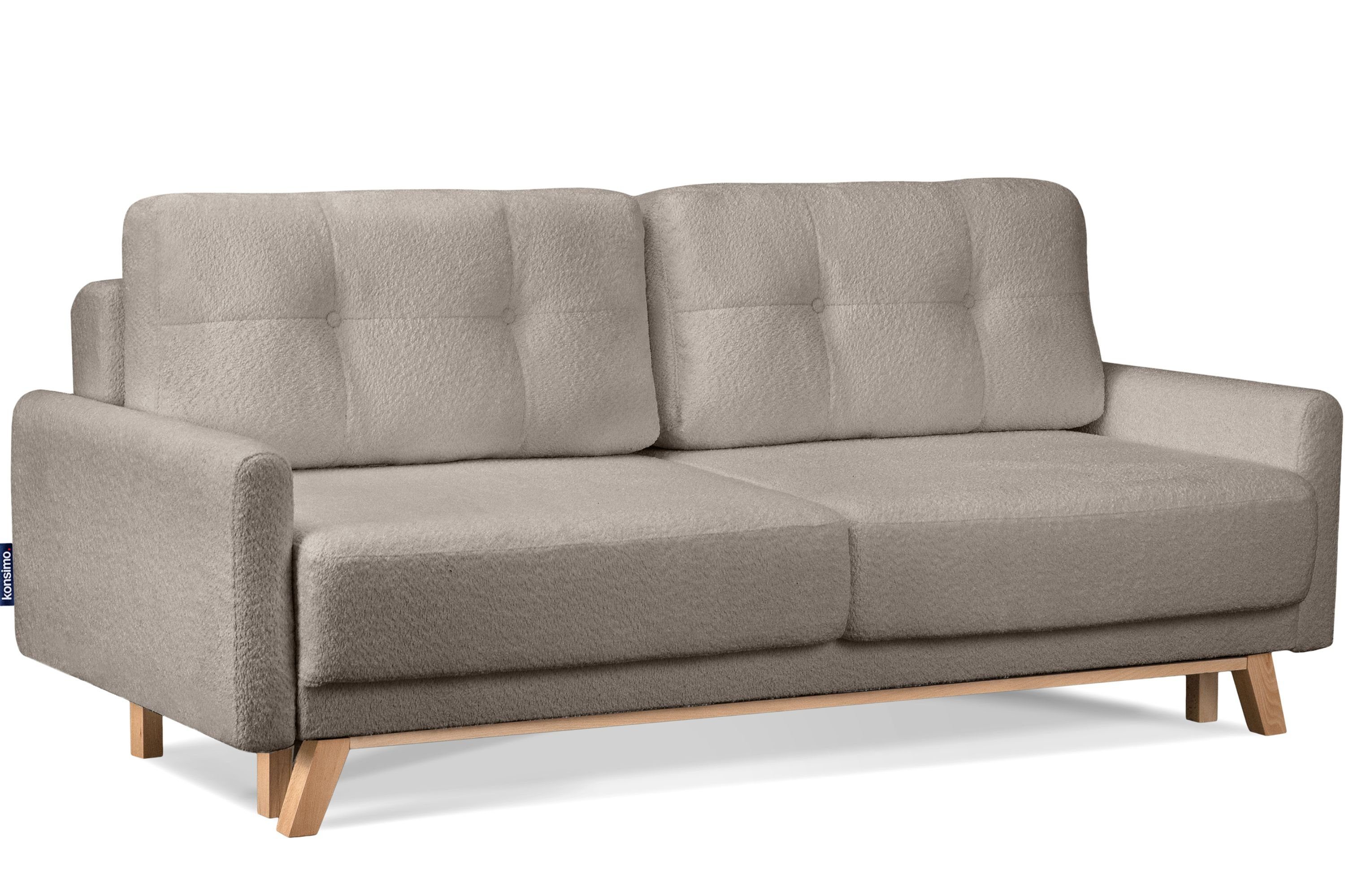 KONSIMO® Schlafsofa VISNA Sofa 3 Personen, ausziehbare Liegfläche 193×146