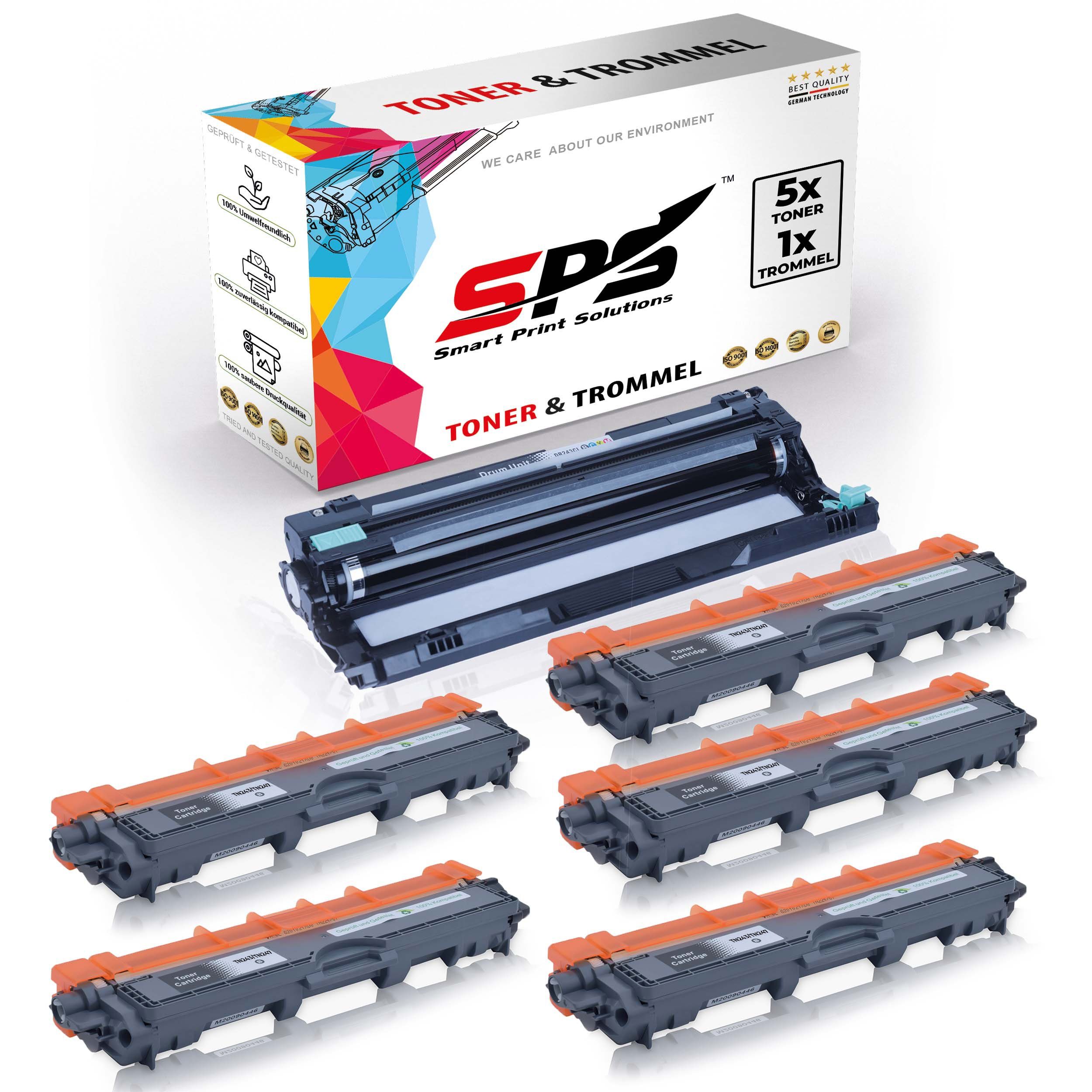 SPS Tonerkartusche Kompatibel für Brother Pack) (6er DCP-L3550 DR-243CL TN-247BK