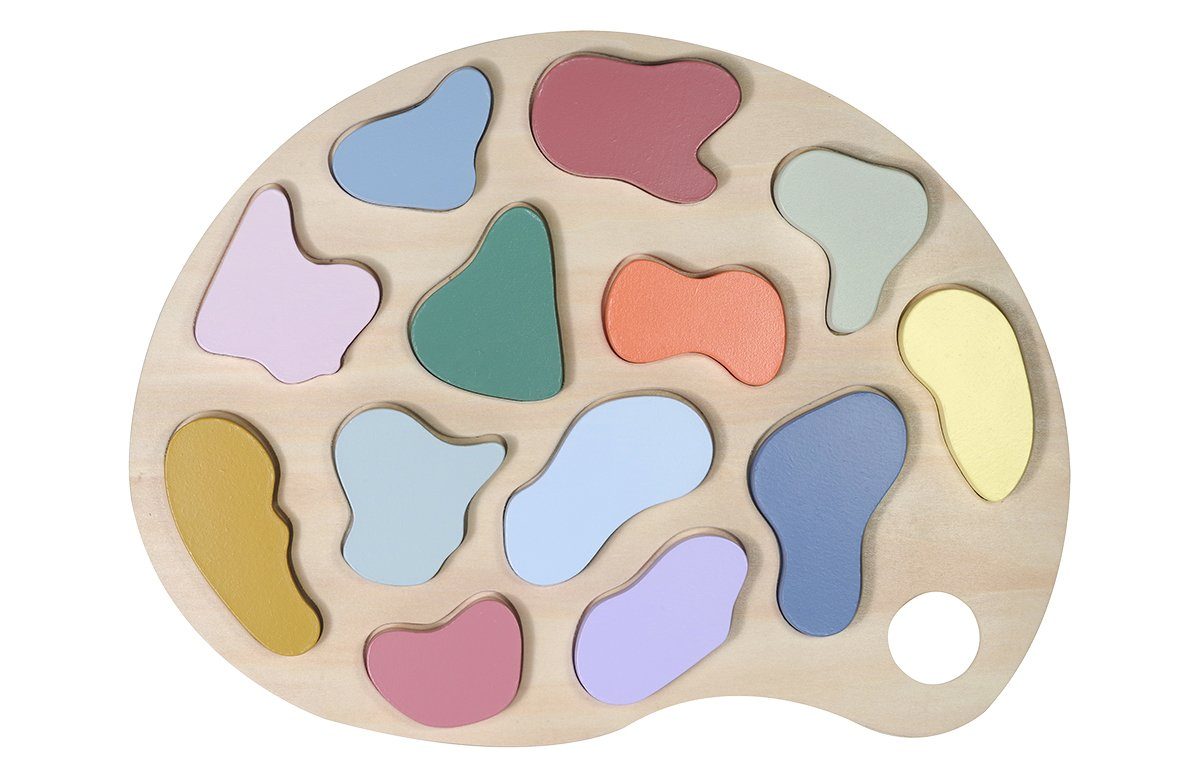 KINDSGUT Steckspielzeug Steckpuzzle Farben, nachhaltig, Holzspielzeug, Lernspielzeug, Farbenlehre