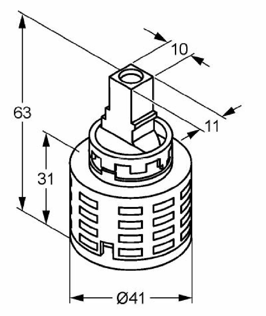 Kludi Spültischarmatur Kartusche (41 mm) - Steuereinheit 7685600-00 für UP-Körper