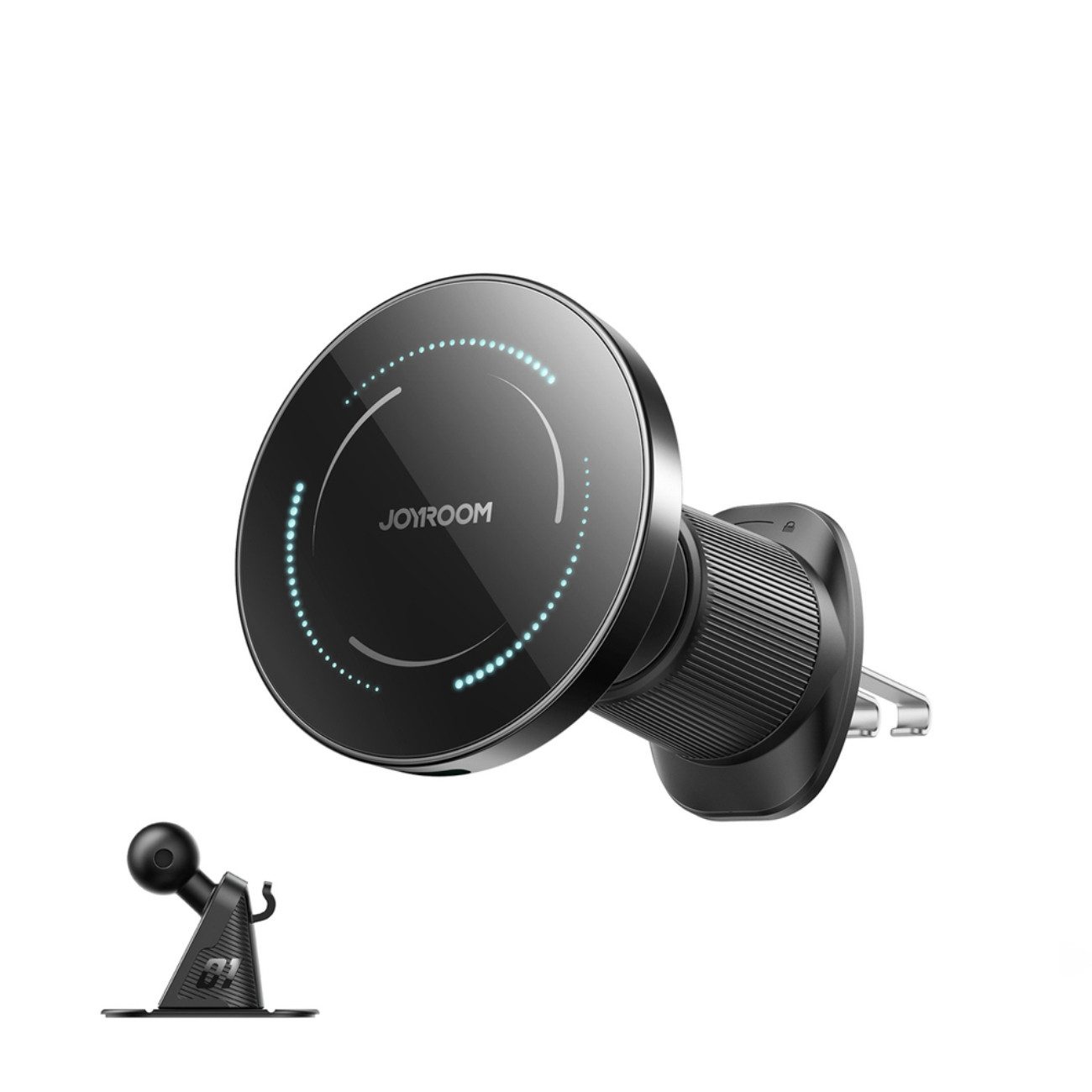 JOYROOM Handy-Halterung JR-ZS502, (bis 7 Zoll, Einzelartikel, Einzelartikel, MagSafe Autohalterung mit 15W Wireless Charging, 2 Montagesockel)