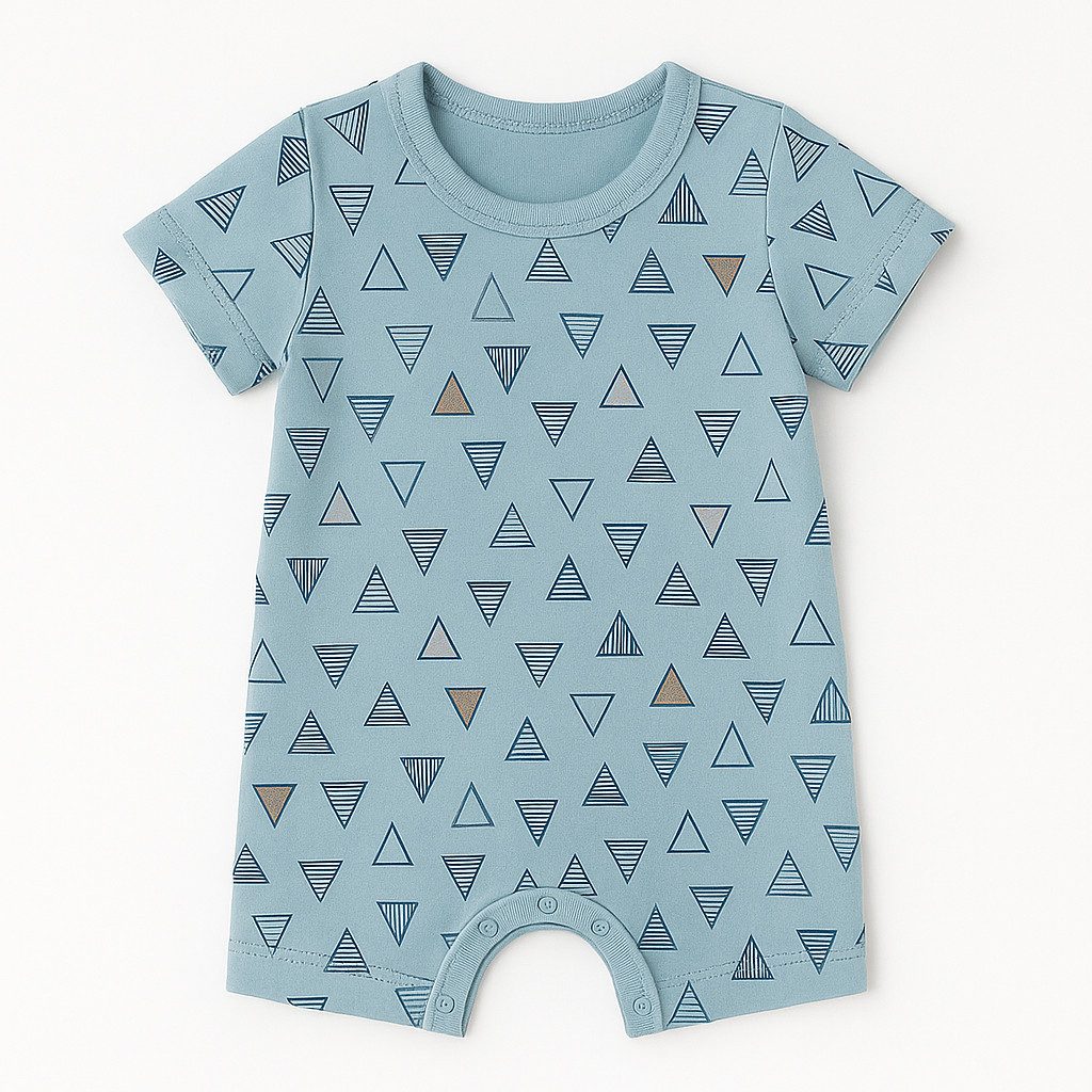 Strampler Baby Jungen Strampler kurz, Grau, Grün, 100 % Baumwolle