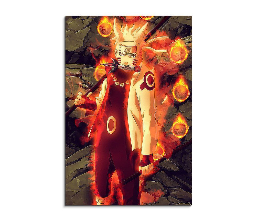 Sinus Art Leinwandbild Naruto Sasuke Fight 90x60cm