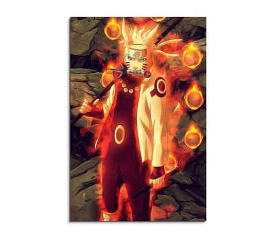 Sinus Art Leinwandbild Naruto Sasuke Fight 90x60cm