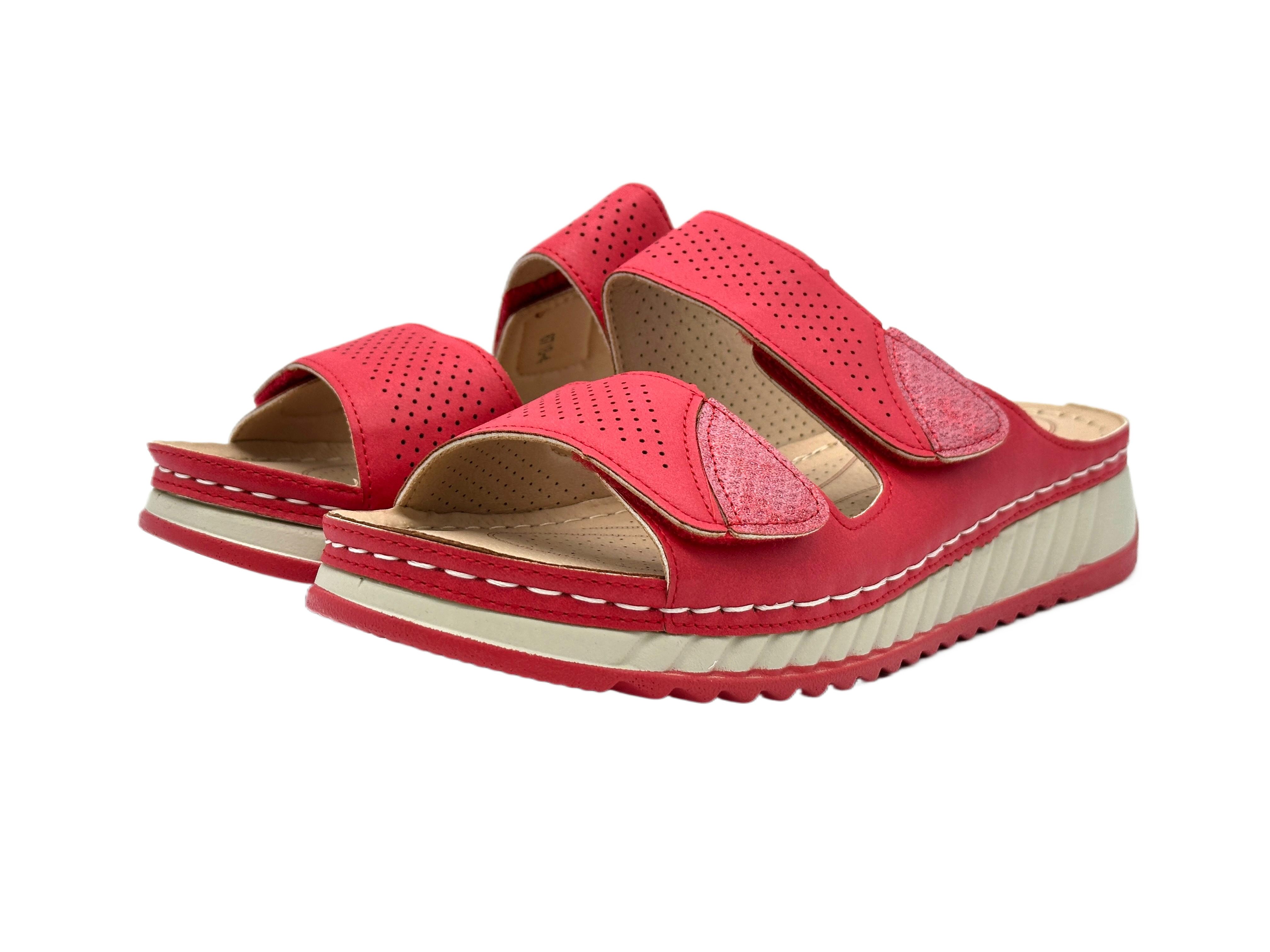 Nowaland Bequeme Damen-Pantoletten mit verstellbarem Riemen und Keilabsatz Pantolette atmungsaktiv, weiche Innensohle, ideal für Alltag & Komfort