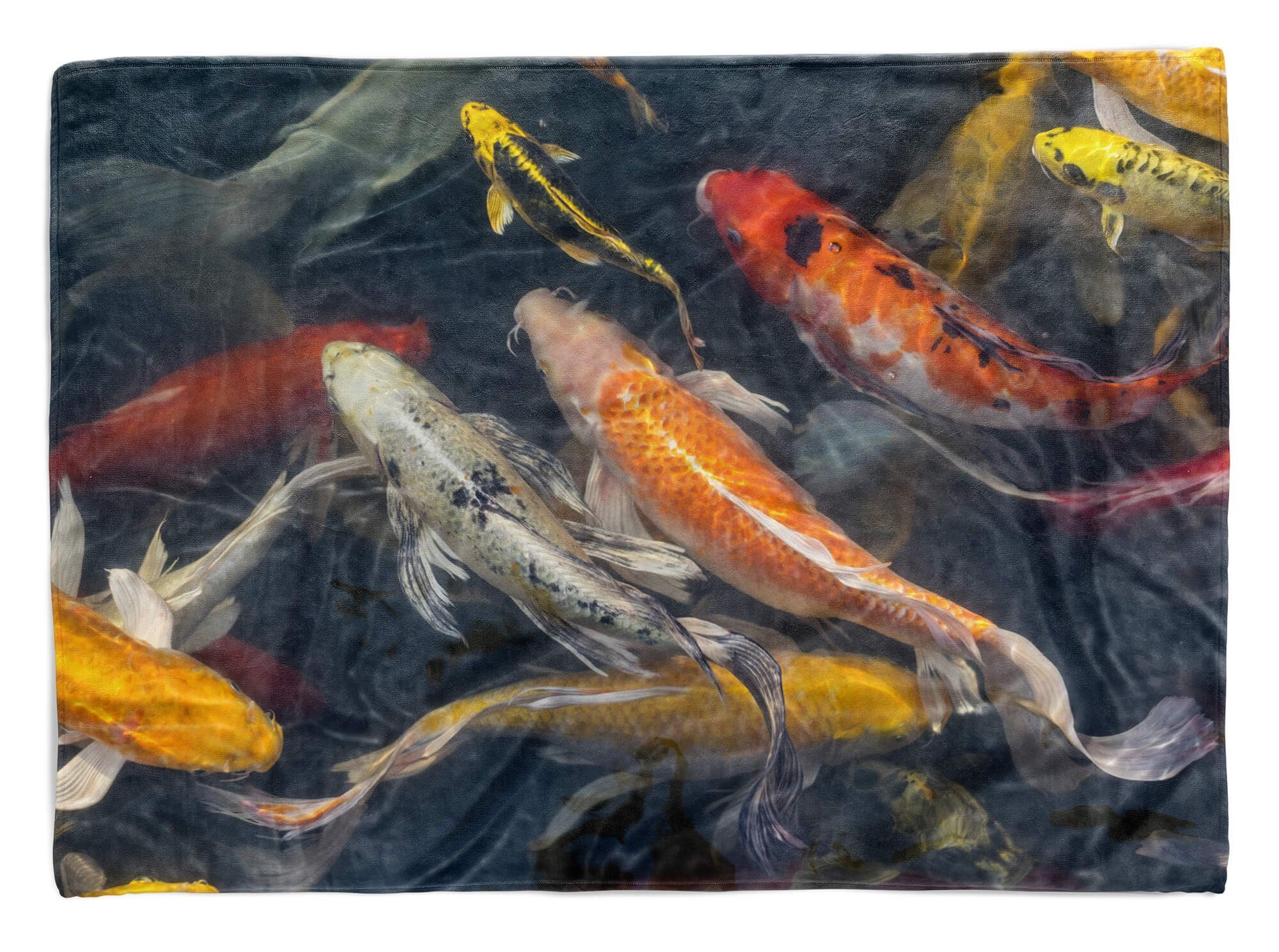 Handtücher Handtuch Strandhandtuch Saunatuch Kuscheldecke mit Tiermotiv Koi Zuchtkarpfen B, Baumwolle-Polyester-Mix (1-St), Handtuch