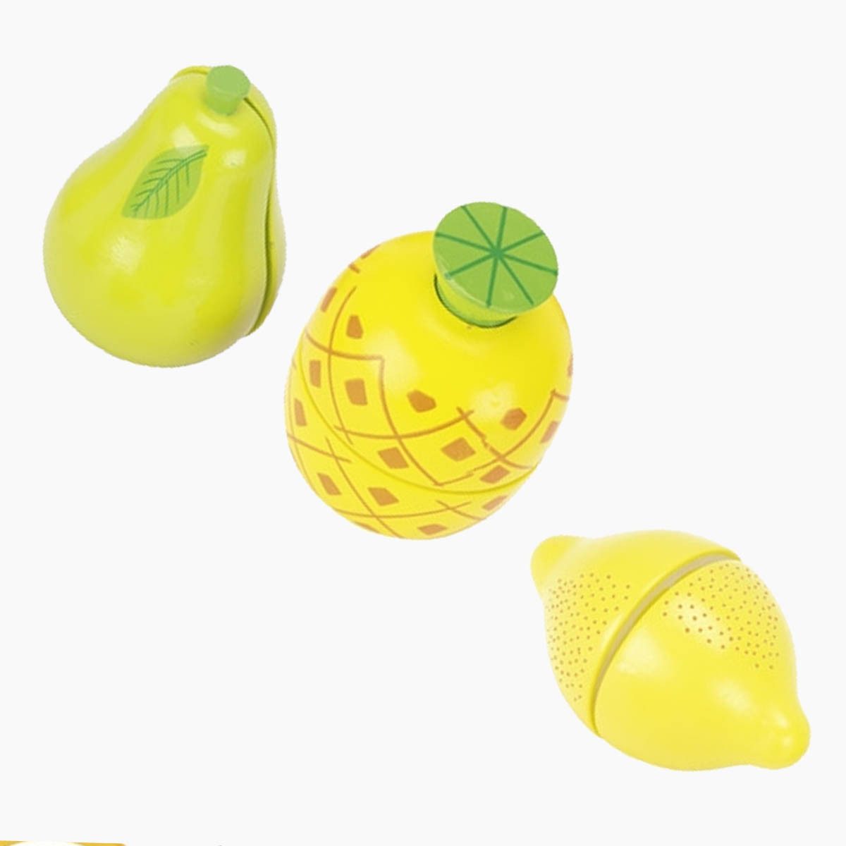 goki Kinder-Rührgerät Obst mit Klettverbindung, (sparset, 13-tlg., mit kiste), Klettpunkte halten die Frucht zusammen