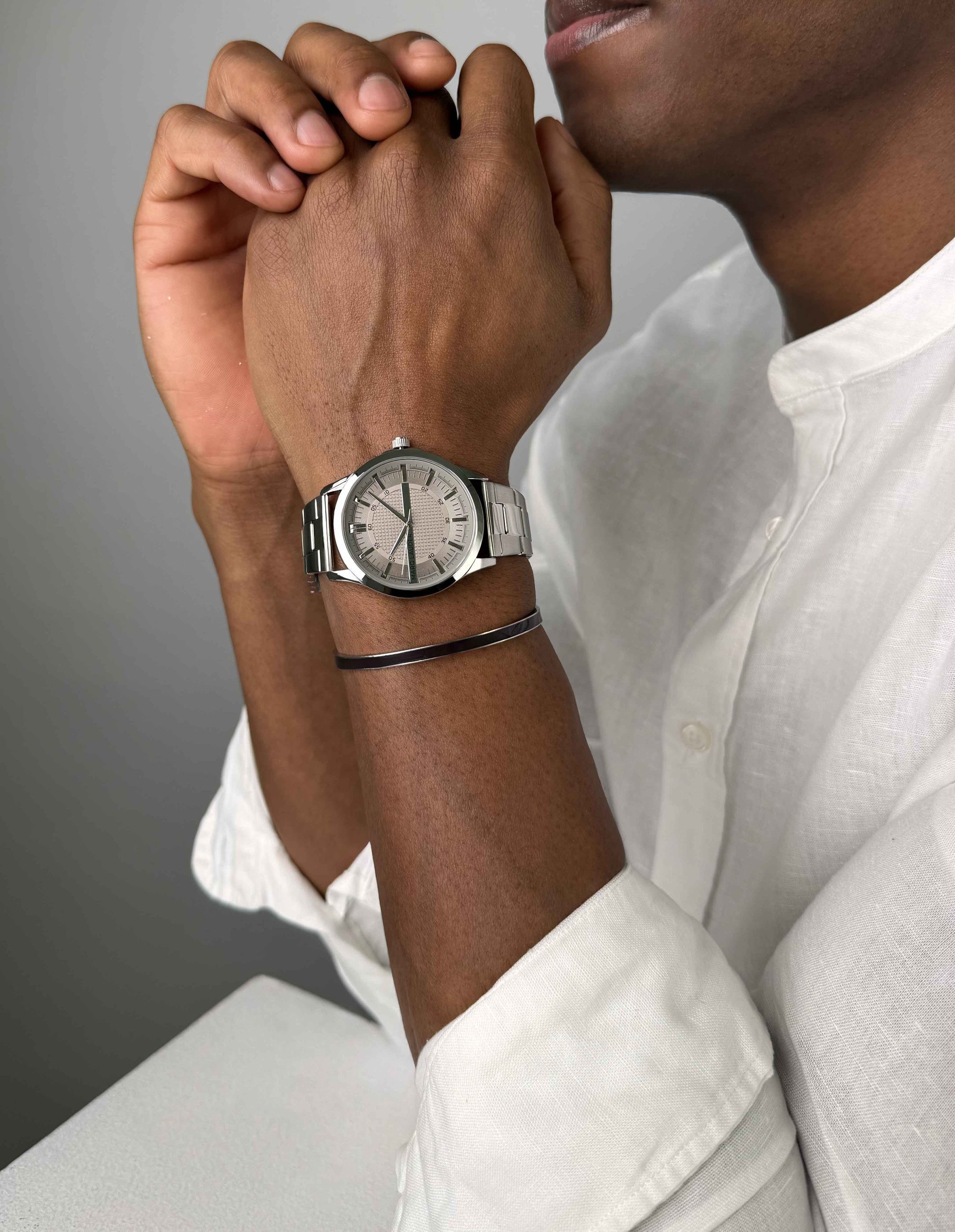 MARC LAUDER Quarzuhr SMF5-1 Alvero Silver Link