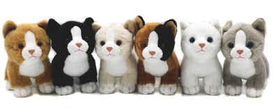 Uni-Toys Kuscheltier Kätzchen - versch. Modelle - Höhe 13 cm - Plüsch-Katze, Plüschtier, zu 100 % recyceltes Füllmaterial