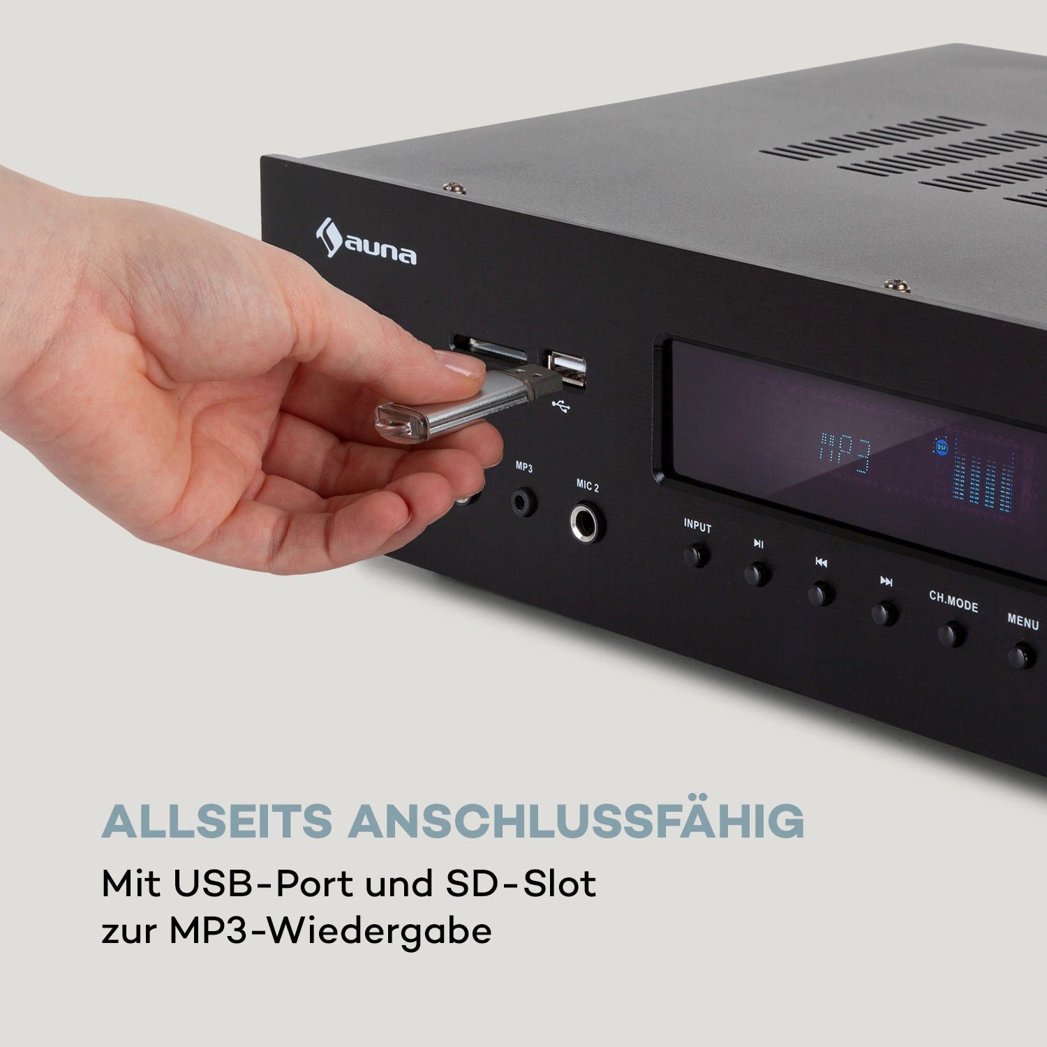 Auna AMP-H260 Audioverstärker Verstärker 260 5.1 Digital Kanäle: Bluetooth Surround-Verstärker, Amplifier) W, Stereo Audio HiFi (Anzahl