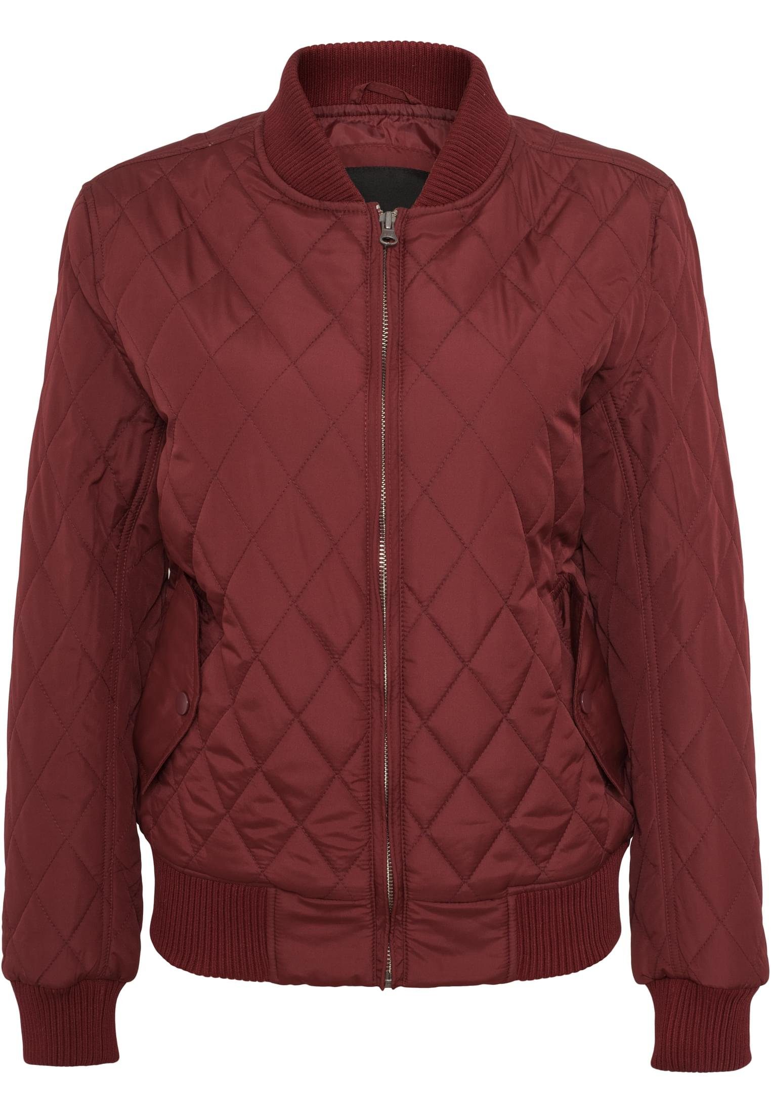 URBAN CLASSICS Outdoorjacke Damen Ladies Diamond Quilt Nylon Jacket (1-St) burgundy