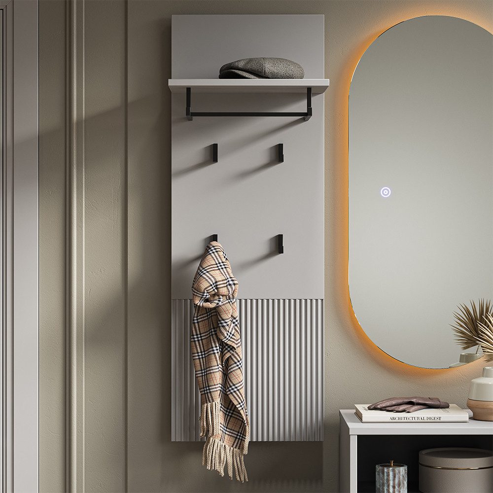 Vicco Garderobenschrank Eliza, Grau, 43 x 120 cm