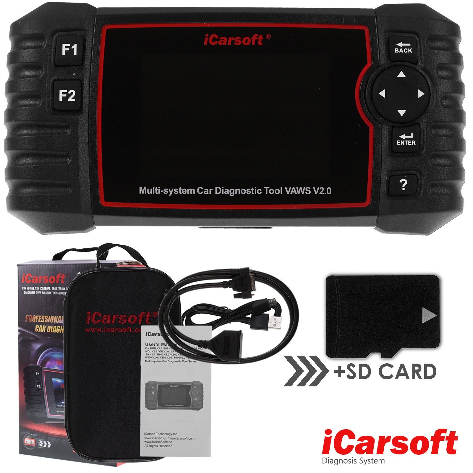 iCarsoft OBD2-Diagnosegerät VAWS V2.0 für VW AUDI SEAT SKODA OBD Scanner + Service
