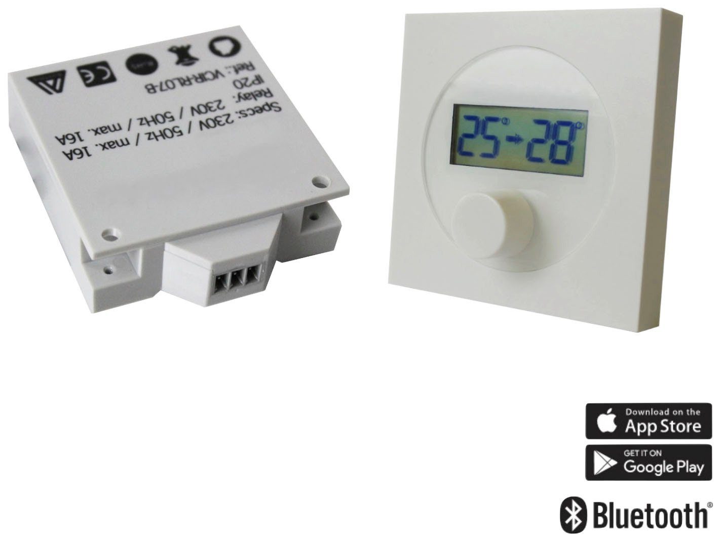 Adapter-Empfänger), Weiß Infrarotheizungen, zur Funk-Thermostat Raumthermostat (bestehend elektronisch, Ximax aus Funk-Thermostat, von Steuerung Adapter-Set, und