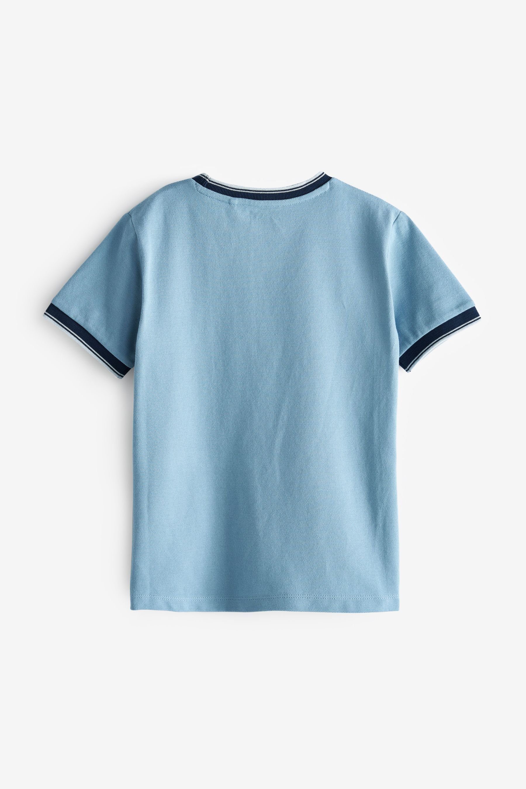 Next Blue/White T-Shirt Navy Blockfarben T-Shirt in (1-tlg)