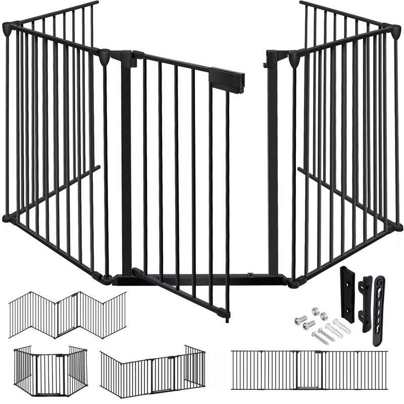 KESSER Ofenschutzgitter, Kaminschutzgitter mit Tür Metall Ofenschutzgitter Laufgitter