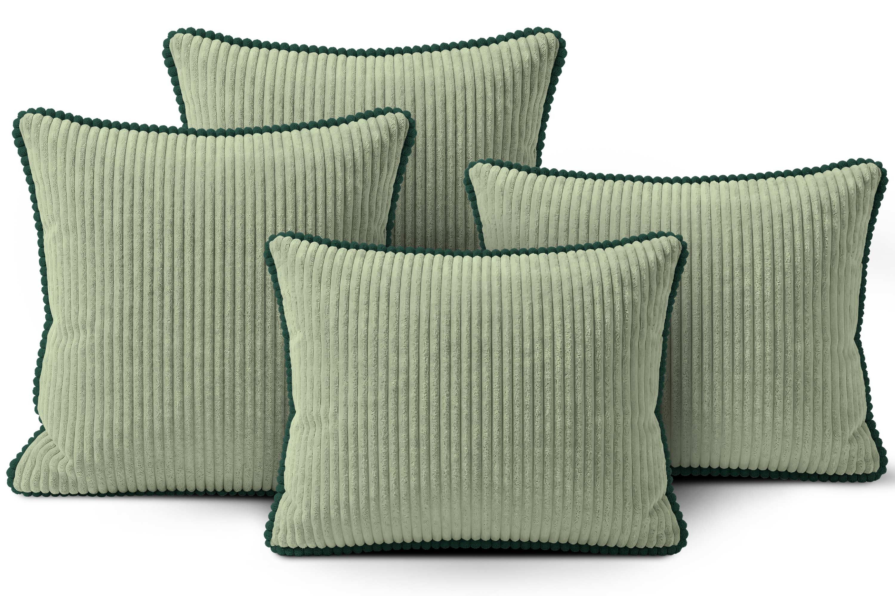 Amilian Dekokissen Sofakissen 4er Set mit Füllung 2x 40x40 cm + 2x 35x45 cm, Hotelverschluss Sofakissen Zierkissen