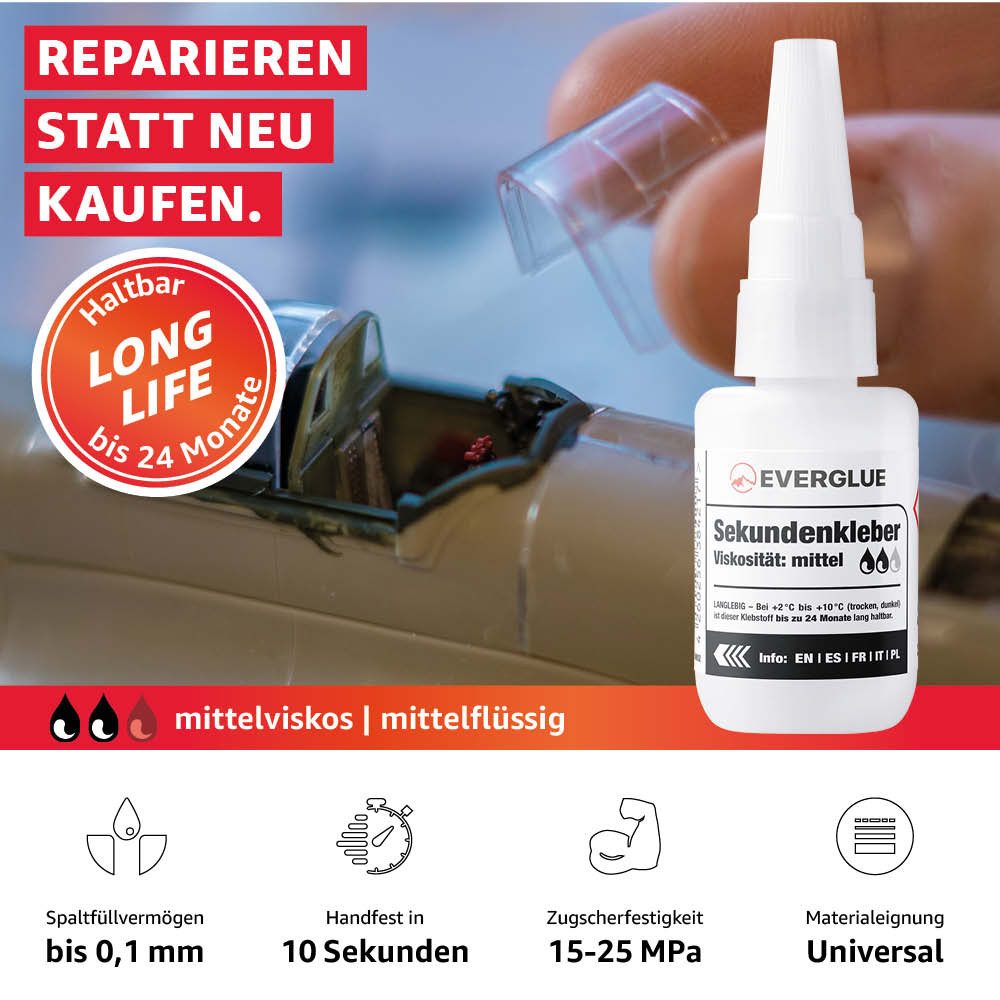 Everglue Sekundenkleber Everglue Sekundenkleber Cyanacrylat mittelviskos günstig online kaufen