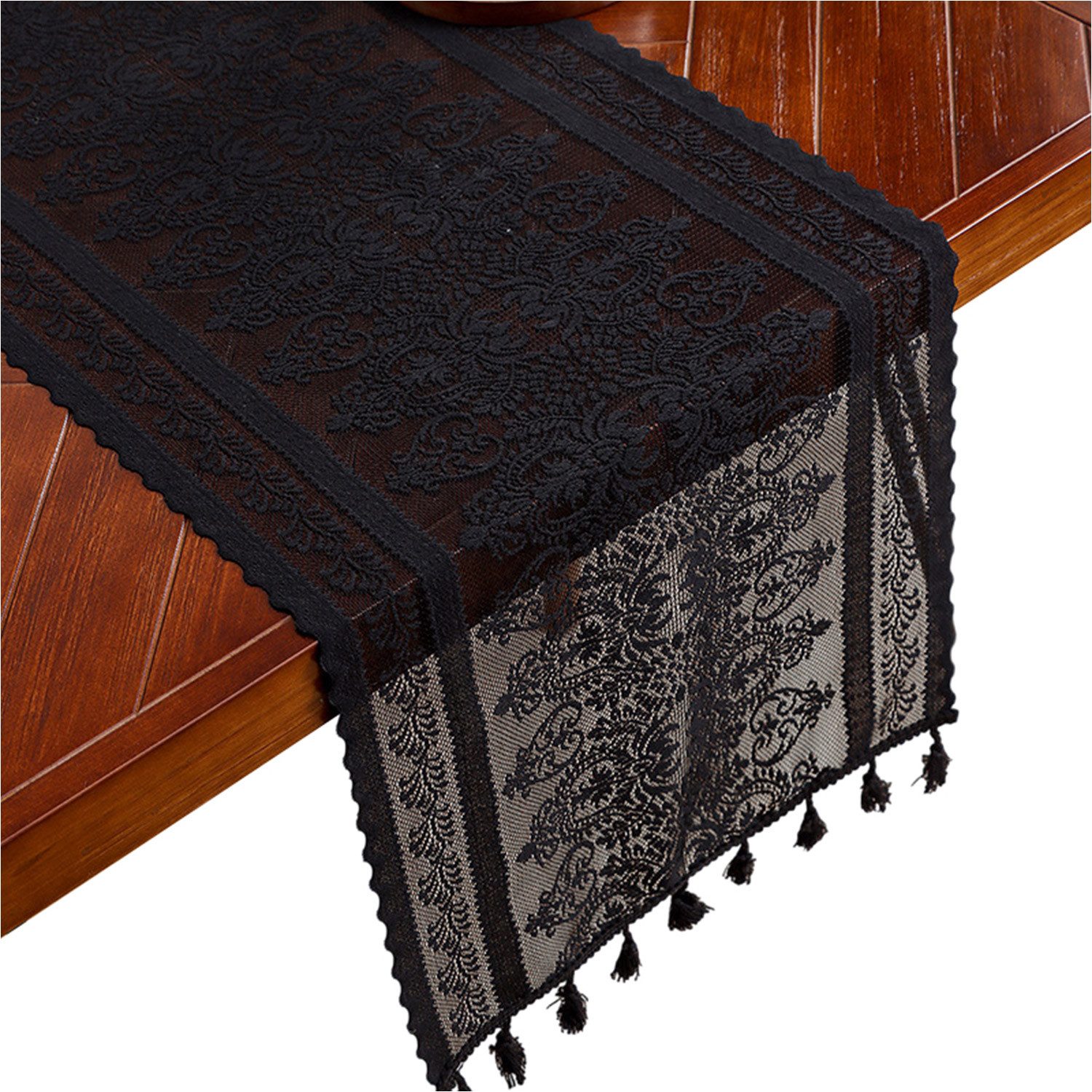 Refttenw Tischläufer Boho Tischläufer Vintage mit Fransen Häkelspitze Tisch günstig online kaufen