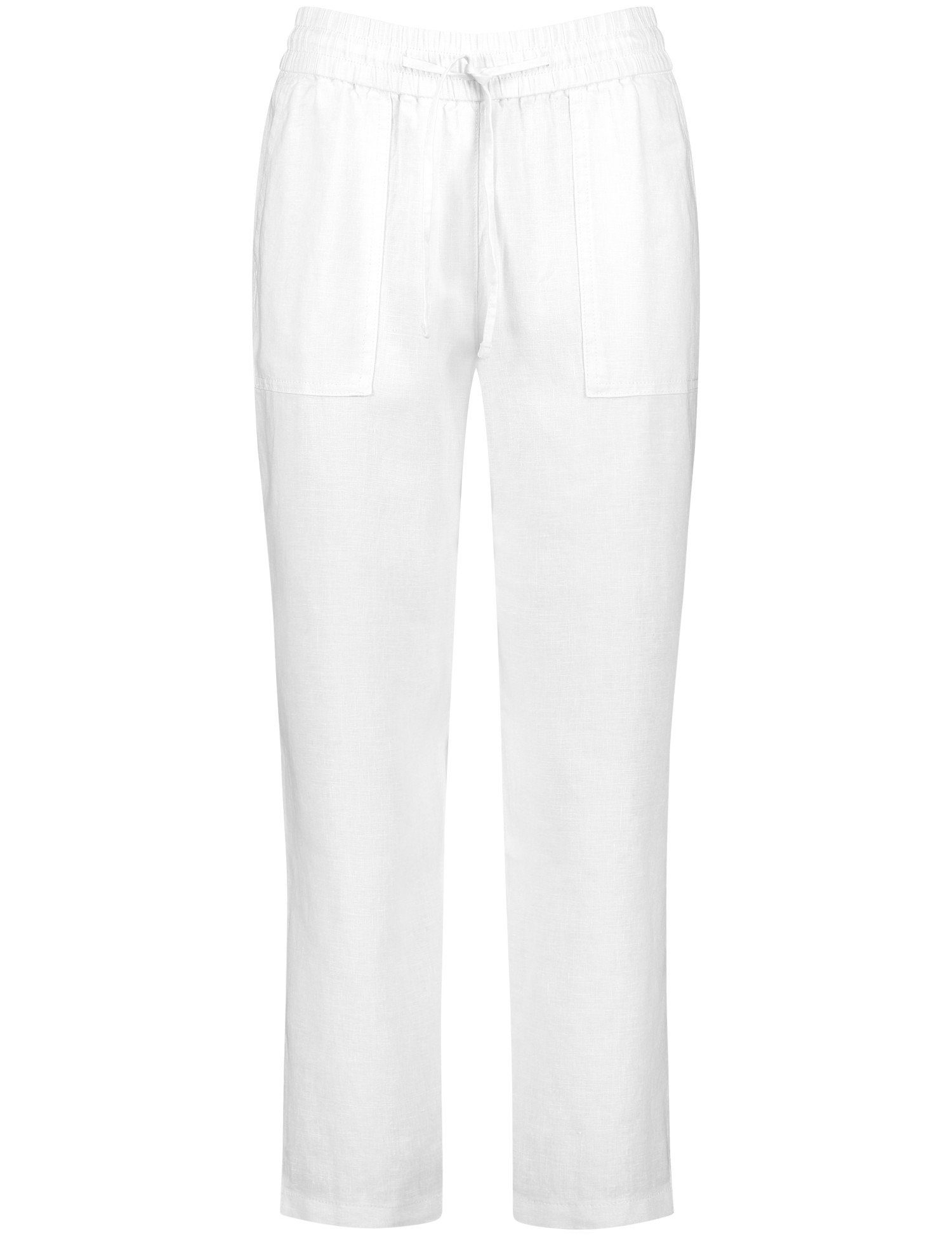 GERRY WEBER 7/8 Easy weiß/weiß Fit Leinenhose 7/8-Hose