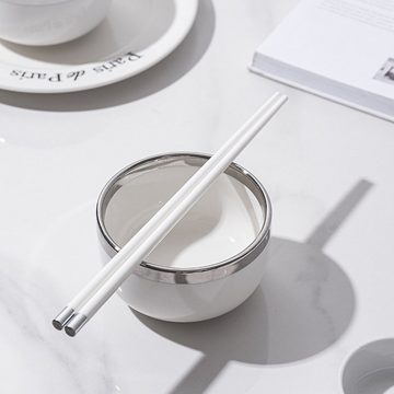 yozhiqu Essstäbchen Leichte,luxuriöse schwarz-weiße Keramik-Essstäbchen im nordischen Stil, Kommt mit einer Geschenkbox, um Ihr Esserlebnis zu verbessern!