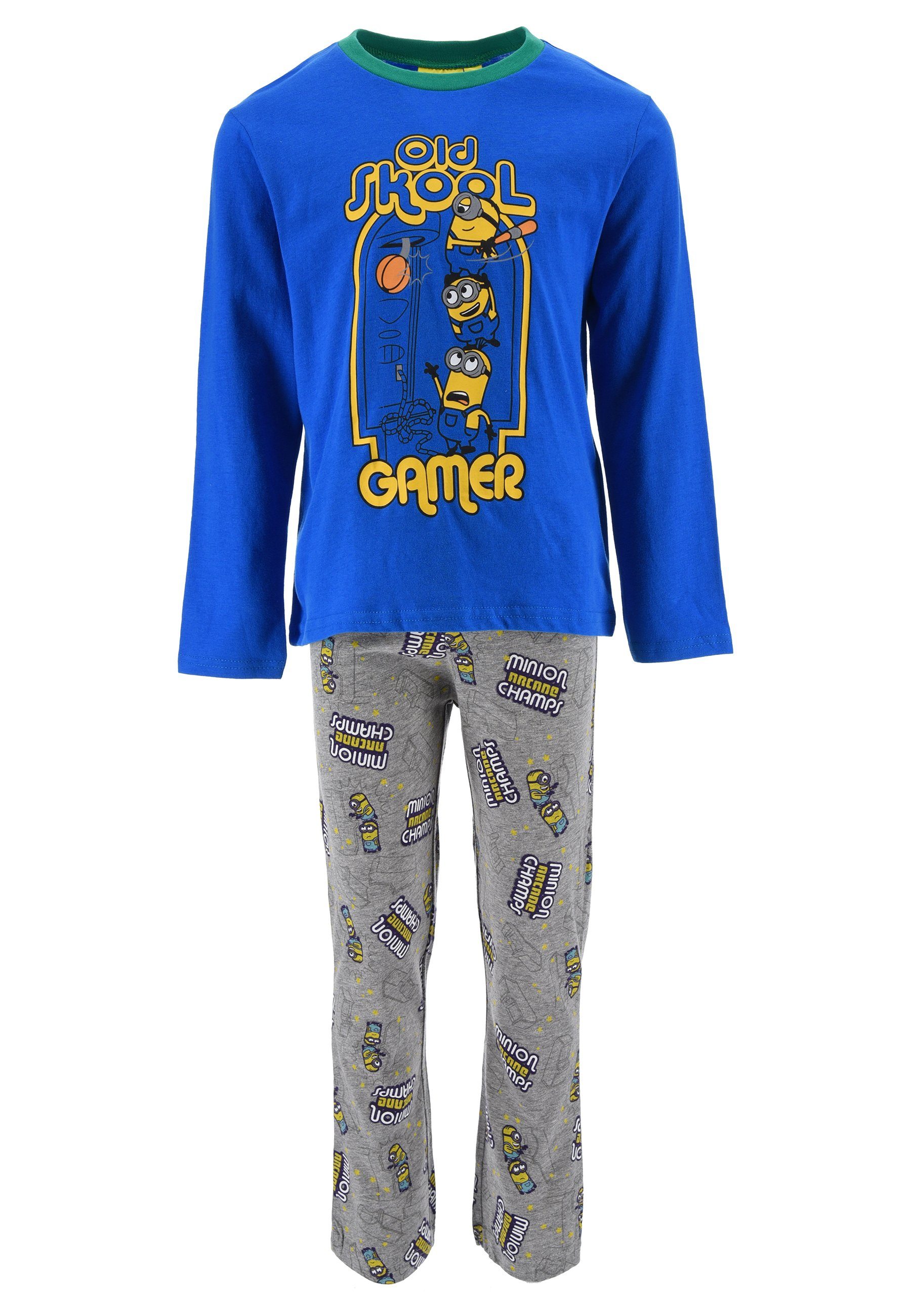 Minions Schlafanzug Kinder Jungen Pyjama Schlaf-set (2 tlg) Blau