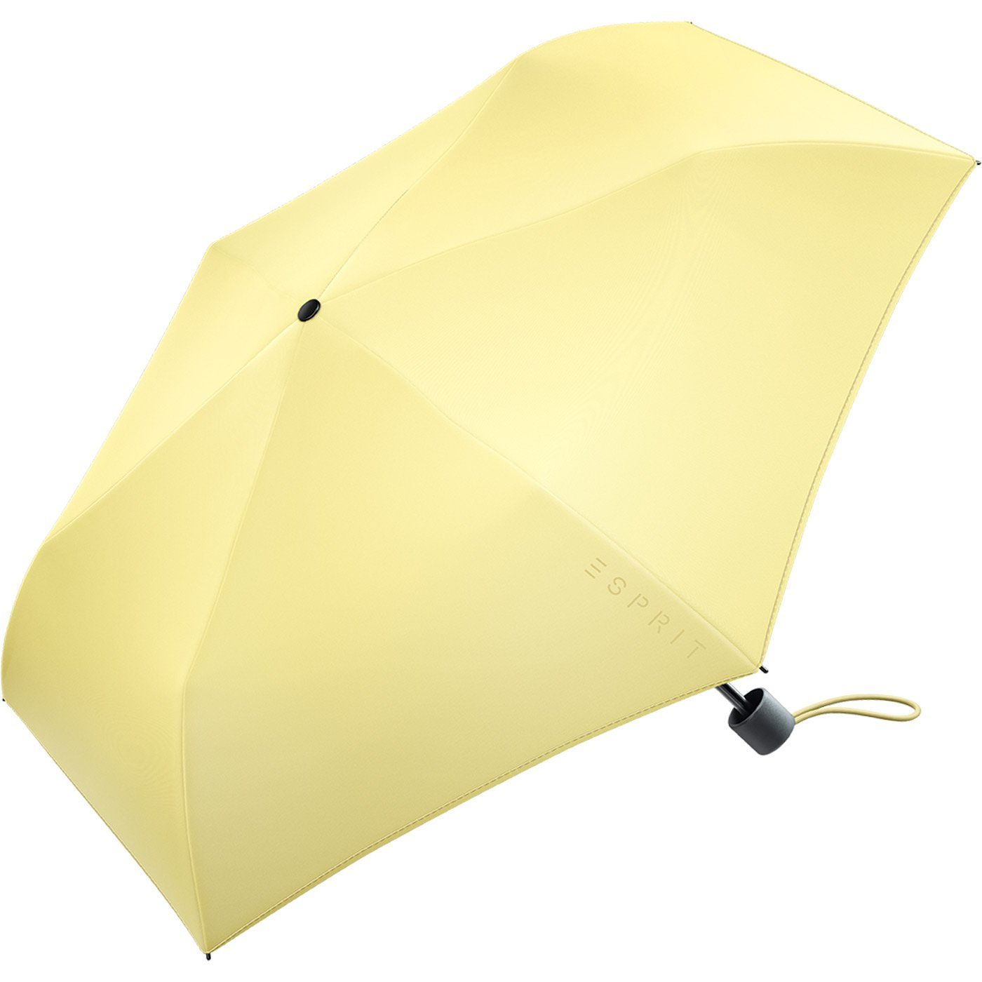 gelb den in Slimline Trendfarben 2022, leicht, Mini sehr Esprit Damen Taschenregenschirm FJ neuen Regenschirm