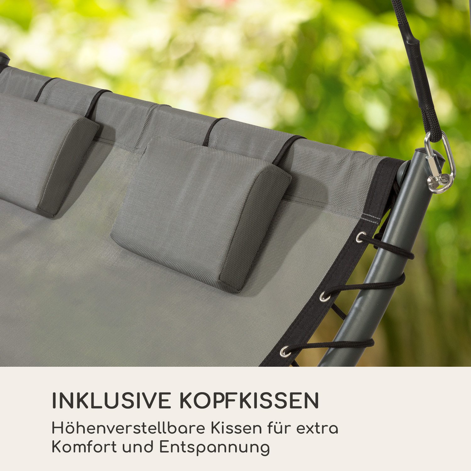 blumfeldt Doppelschaukel Palermo, sanfte Schaukelbewegungen,Sonnen- und Regen-Schutz-Dach