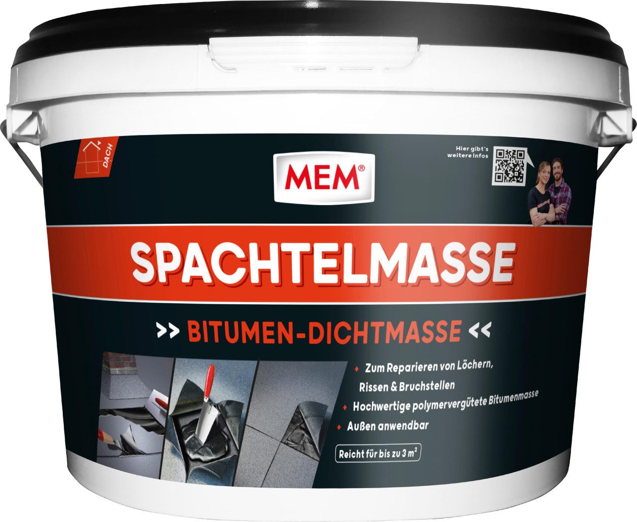 MEM Bauchemie Dichtungsband MEM Bitumen Spachtelmasse 4 kg