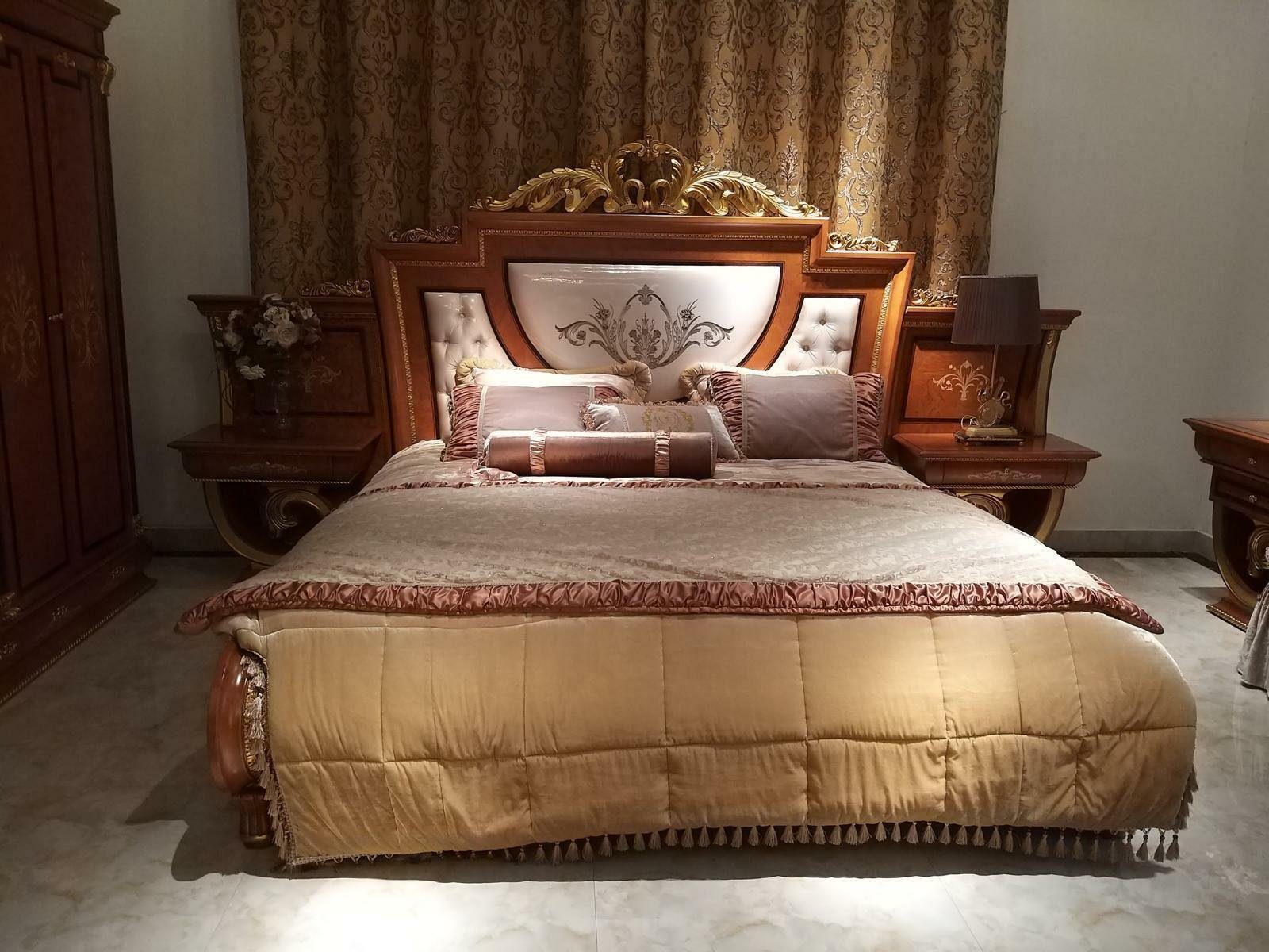 Möbel 2x Bett Nachttische Italienische Schlafzimmer-Set, Schlafzimmer JVmoebel 3tlg. + Set