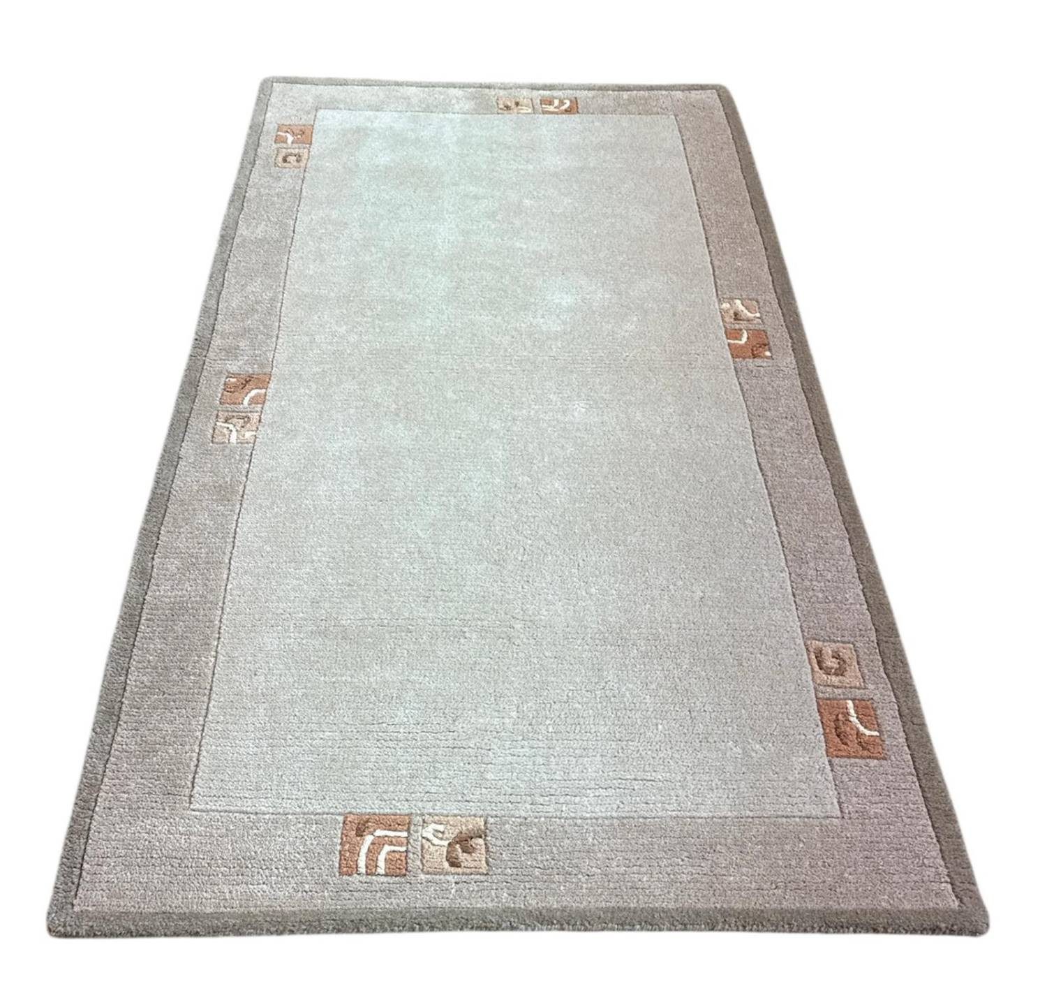 Rug Studios Teppich RIVER NEPAL - HANDGEKNÜPFT MODERN, Rechteckig, Höhe: 18 mm, Handgeknüpft, 70 x 140 cm, Beige