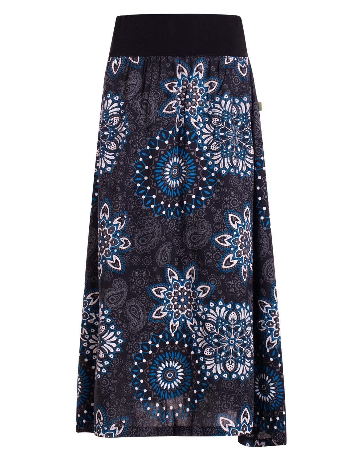 Vishes Maxirock Langer Damen Sommer-Rock Sommerröcke Bunt mit Mandalas bedruckt Retro, Festival, Boho Style