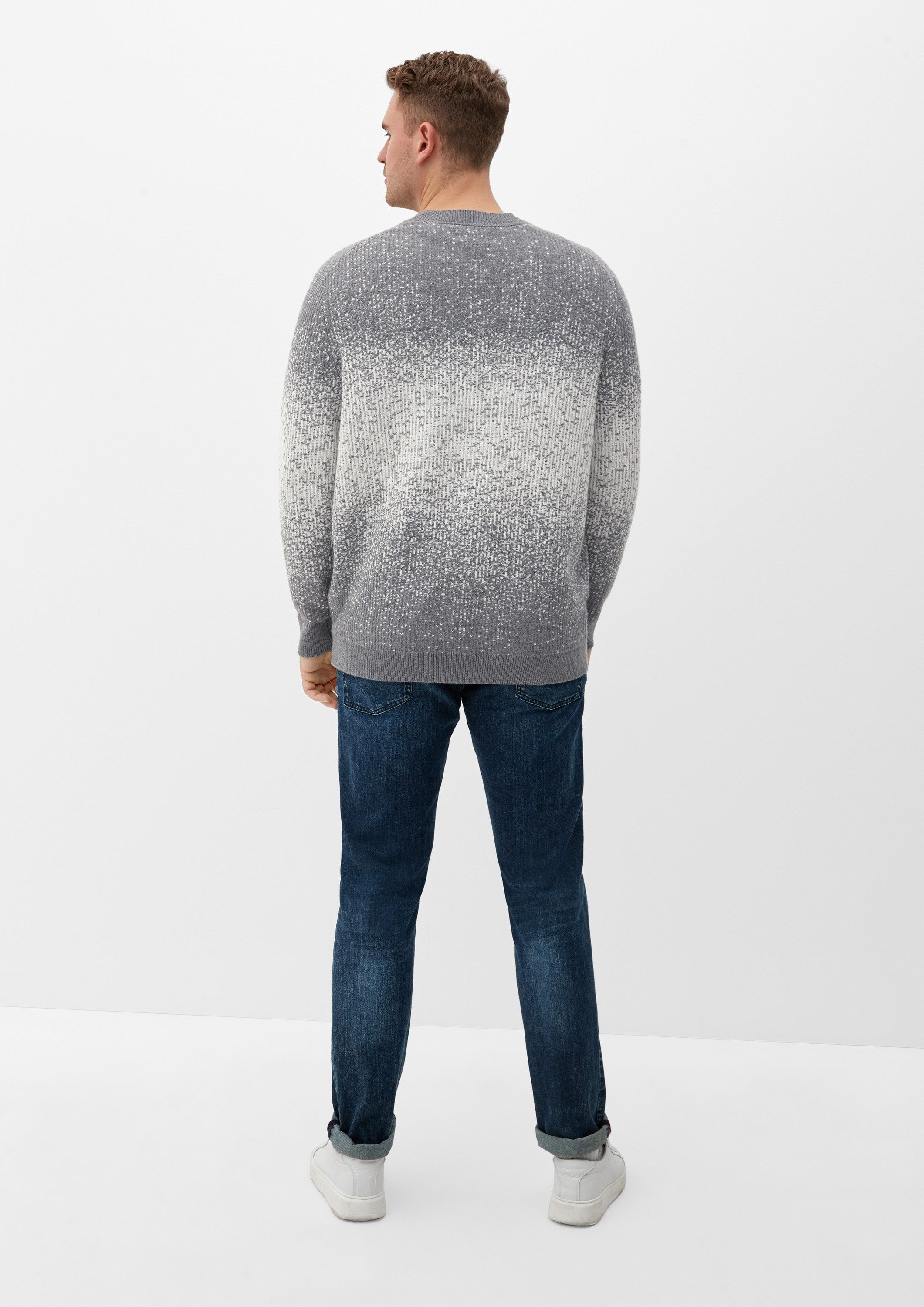 s.Oliver Longpullover Strickpullover Strickpullover im Jacquard-Design