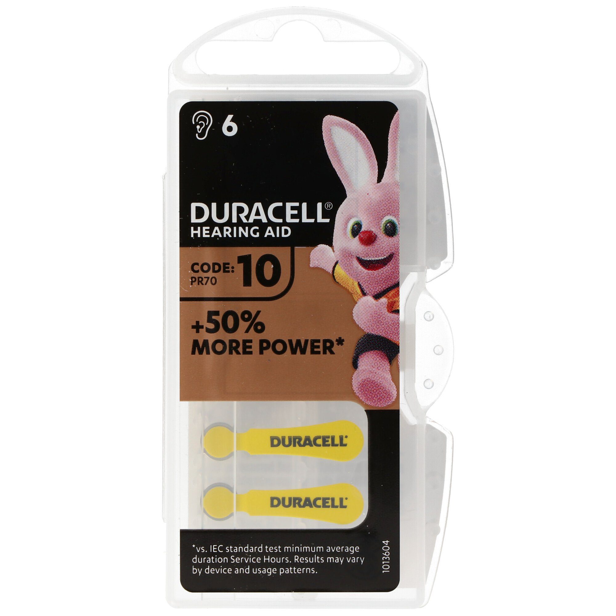 Duracell Duracell Hörgerätebatterie DA 10 AC Zn/Luft 1,4 Volt 105mAh Batterie, (1,4 V)