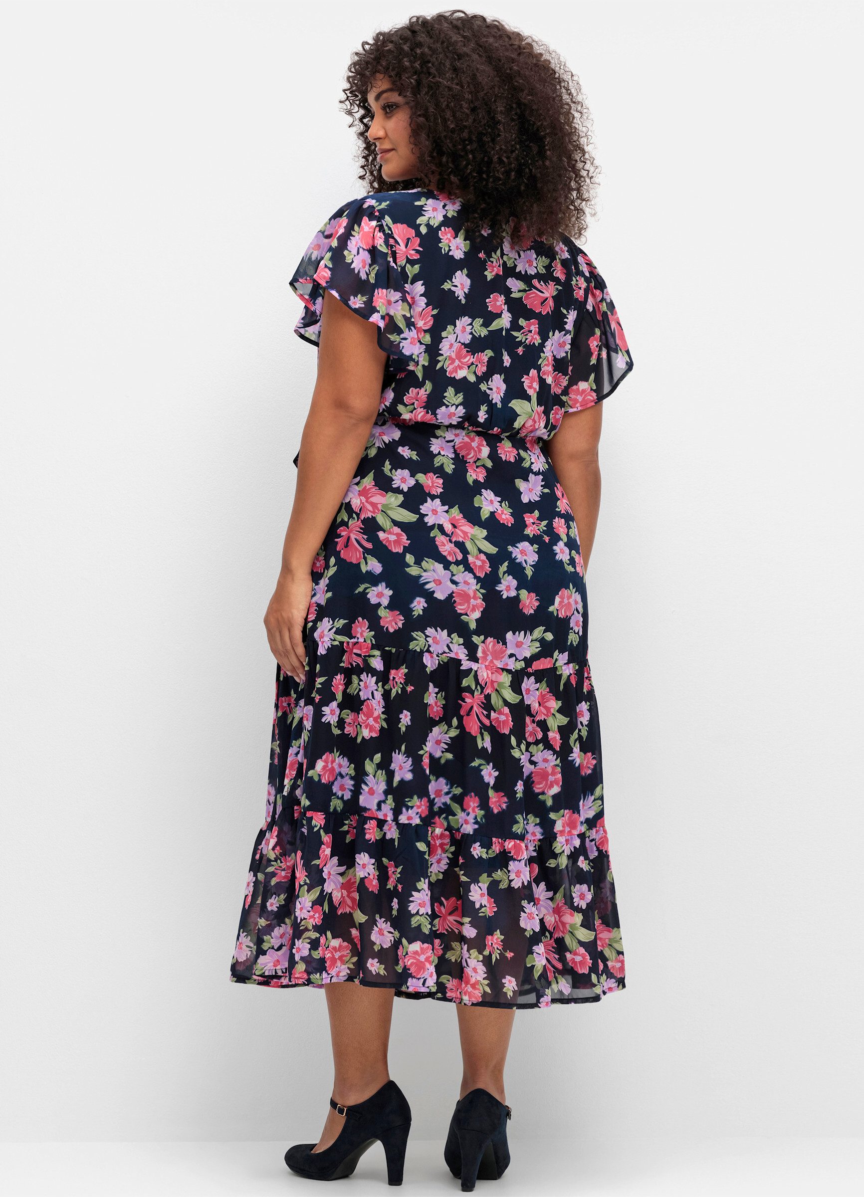 sheego by Joe Browns Etuikleid Chiffonkleid Kurzarm günstig online kaufen