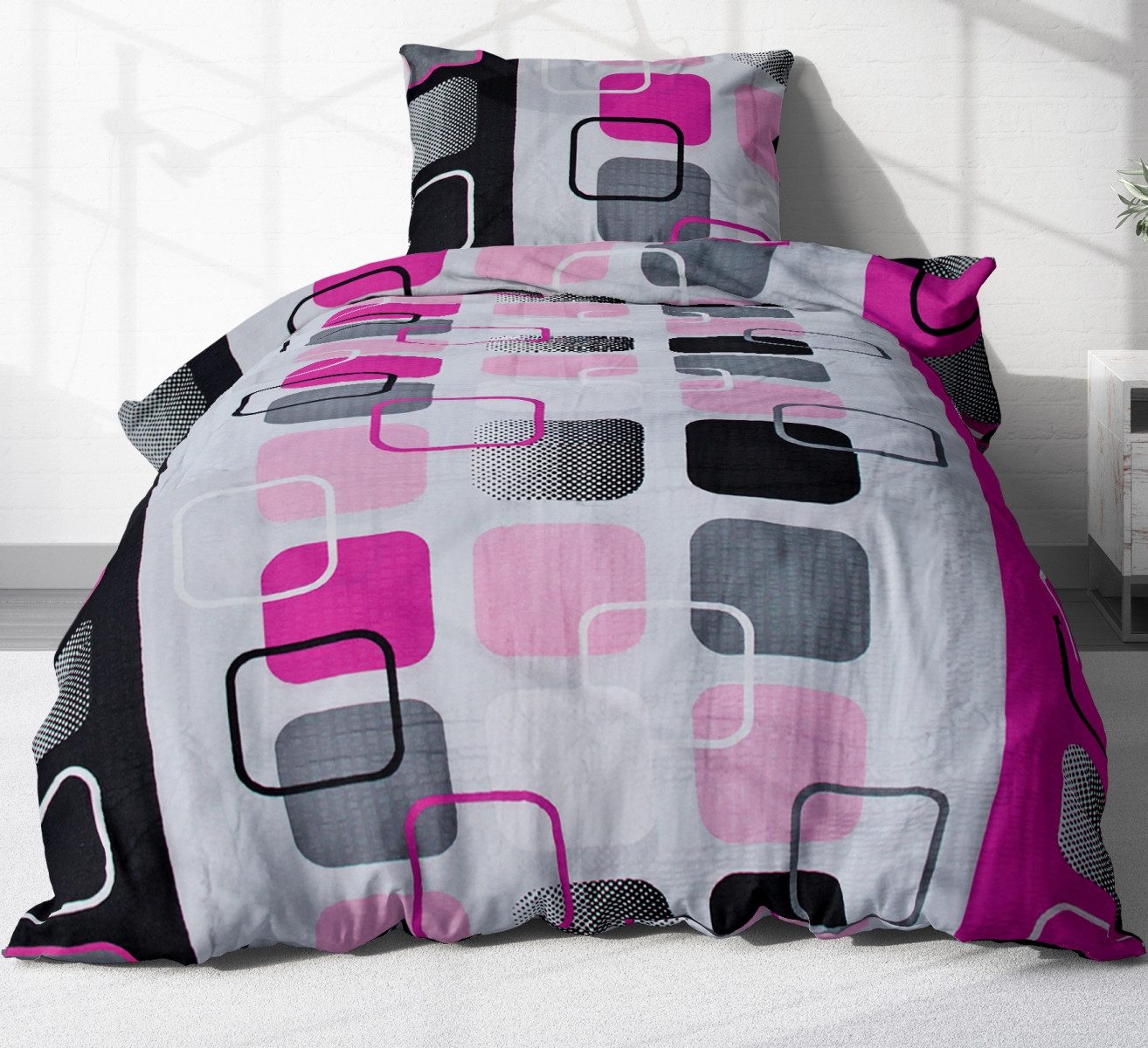 Heubergshop Bettwäsche, Seersucker, 2 teilig, 135x200cm + 80x80cm Karo Türk günstig online kaufen