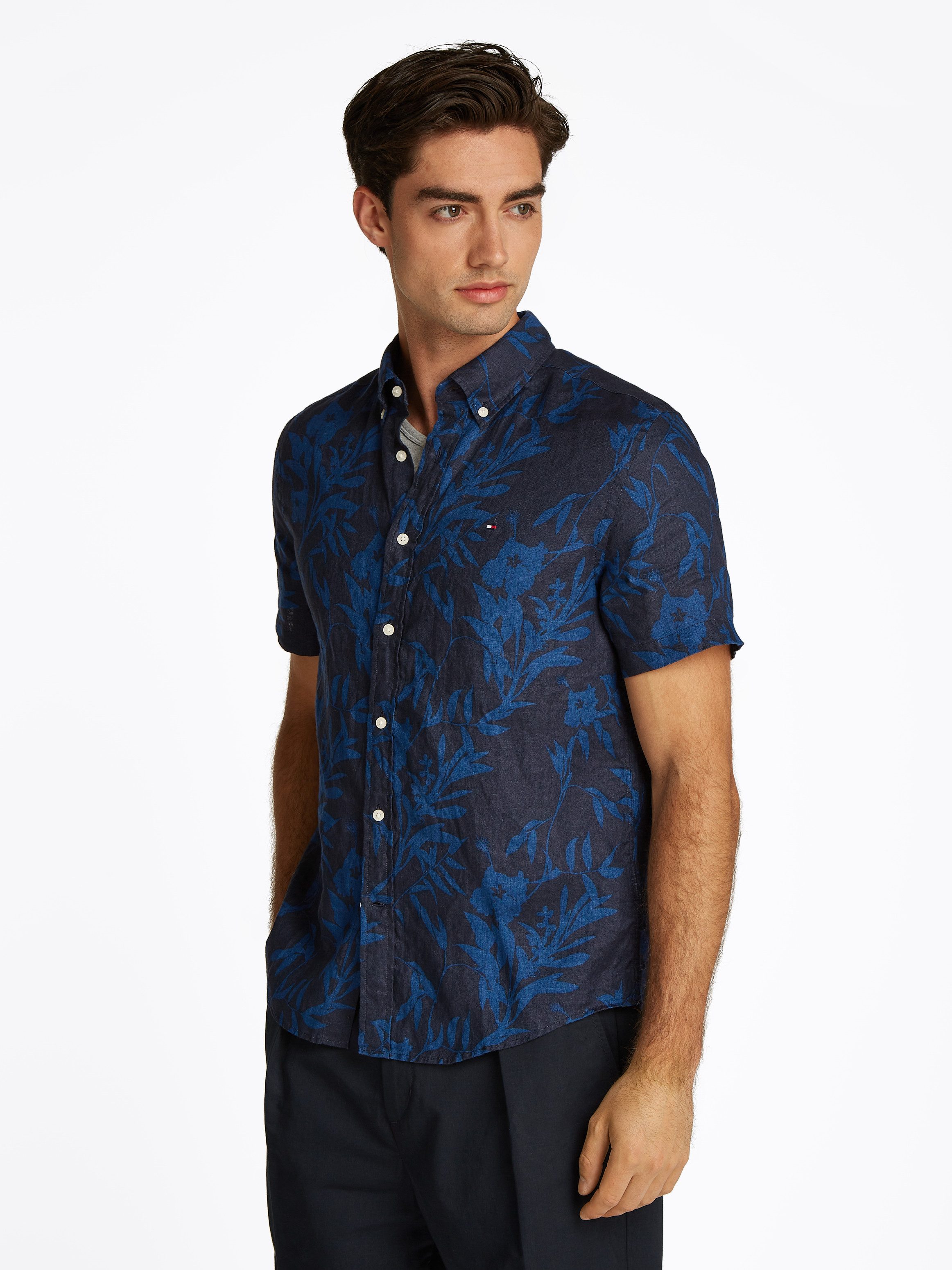 Tommy Hilfiger Leinenhemd LINEN TROPICAL PRT SS Regular Fit SHIRT mit Allov günstig online kaufen