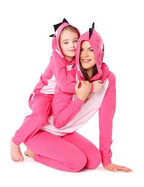 Ladeheid Schlafanzug Kinder Schlafoverall aus Baumwolle Tiermotiv Verkleidung LA40-232 ohne