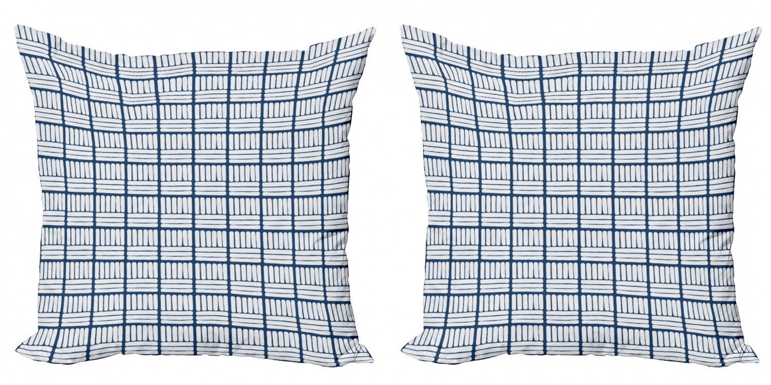 Kissenbezüge Modern Accent Doppelseitiger Digitaldruck, Abakuhaus (2 Stück), Niederländisch Hand gezeichnet Delft Stripes