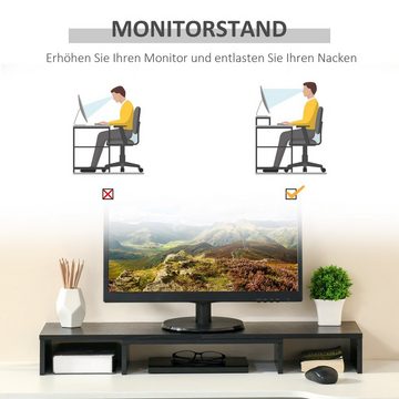 Vinsetto Monitorständer Monitor-Halterung, (Set, 1-tlg., Monitorständer, Monitorständer verstellbar doppelter Bildschirmständer Holzregal)